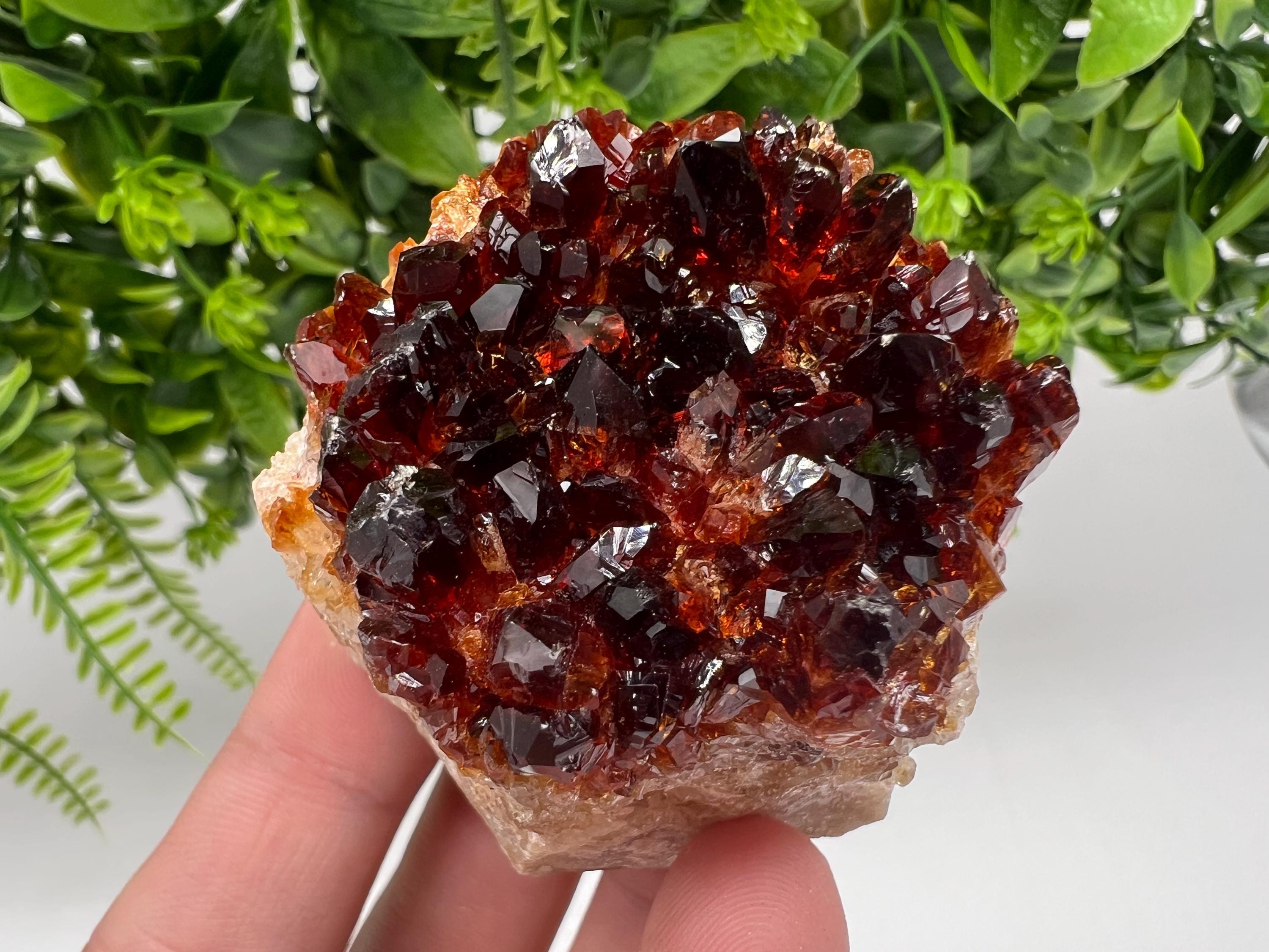 Citrine Crystal Cluster with Hematite Inclusions, Brazil