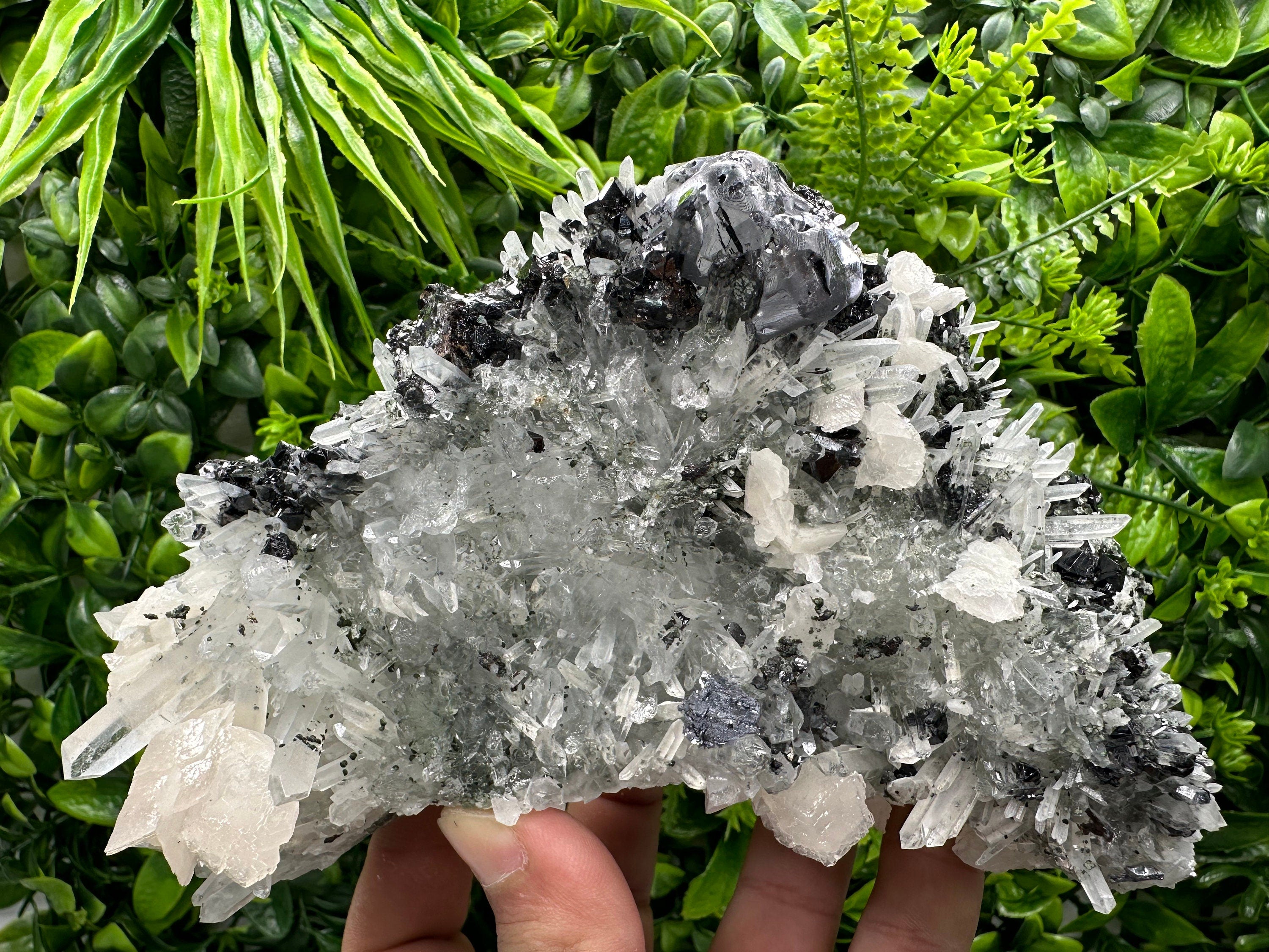 Galena Sphalerite Calcite on Quartz, Borieva Mine Bulgaria