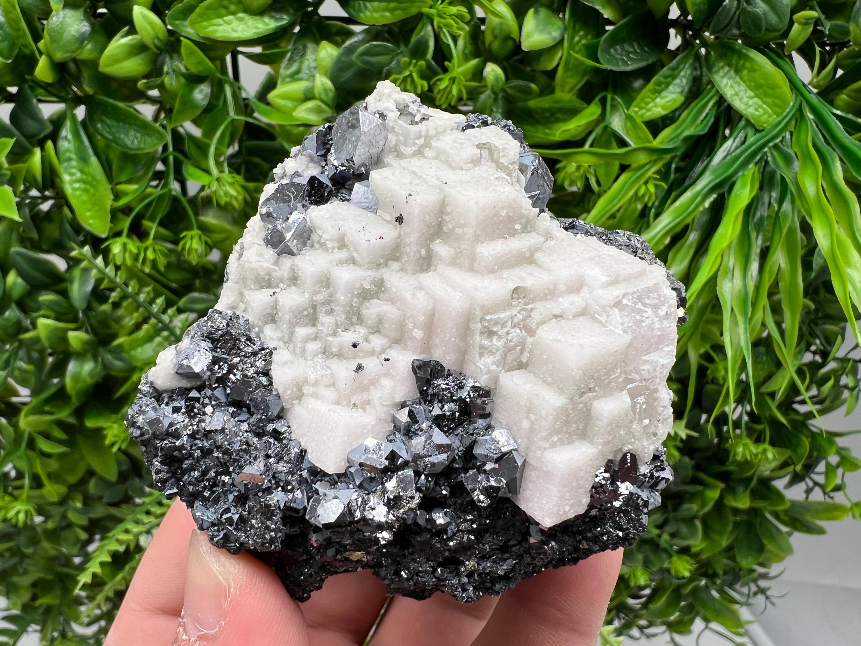 Stunning Shpinel Galena on Sphalerite,Calcite from Borieva mine,Madan,Bulgaria,Natural,collectible mineral specimen,home decor,collectible’s