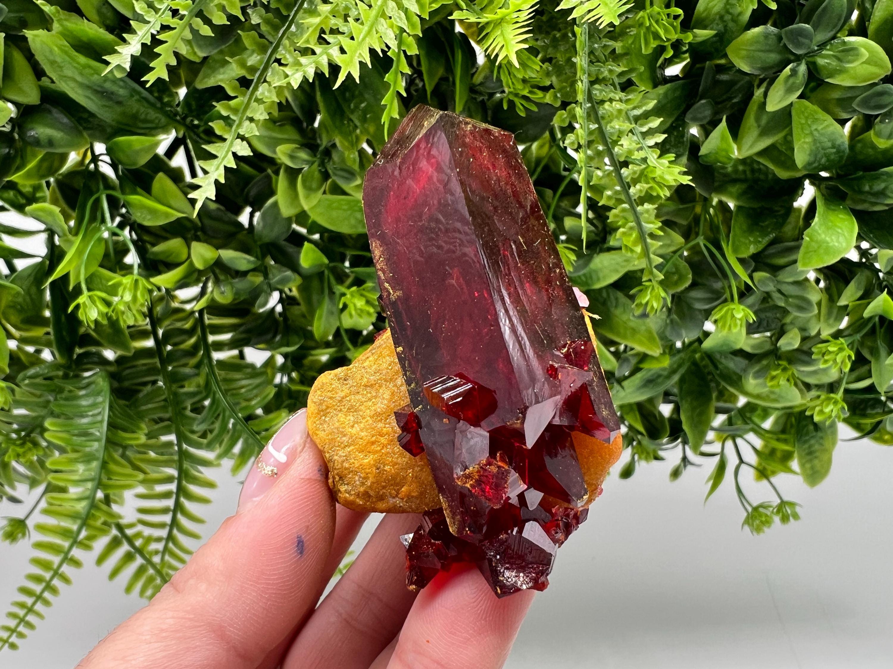 XXL Lab-Grown Pruskite Ruby Crystal on Matrix