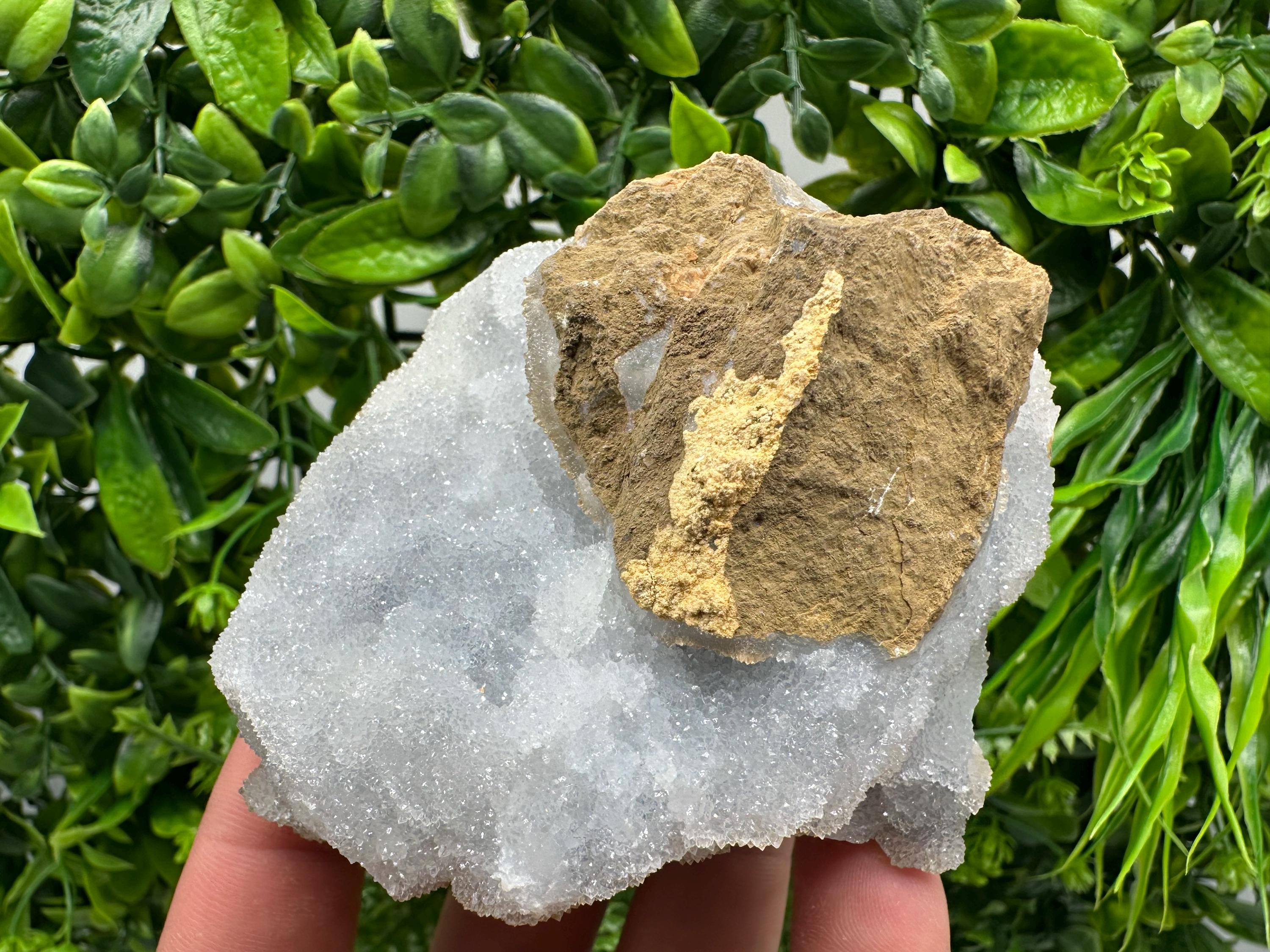 Blue Chalcedony Quartz with Chlorite Inclusions: Bulgarian Crystal Decor
