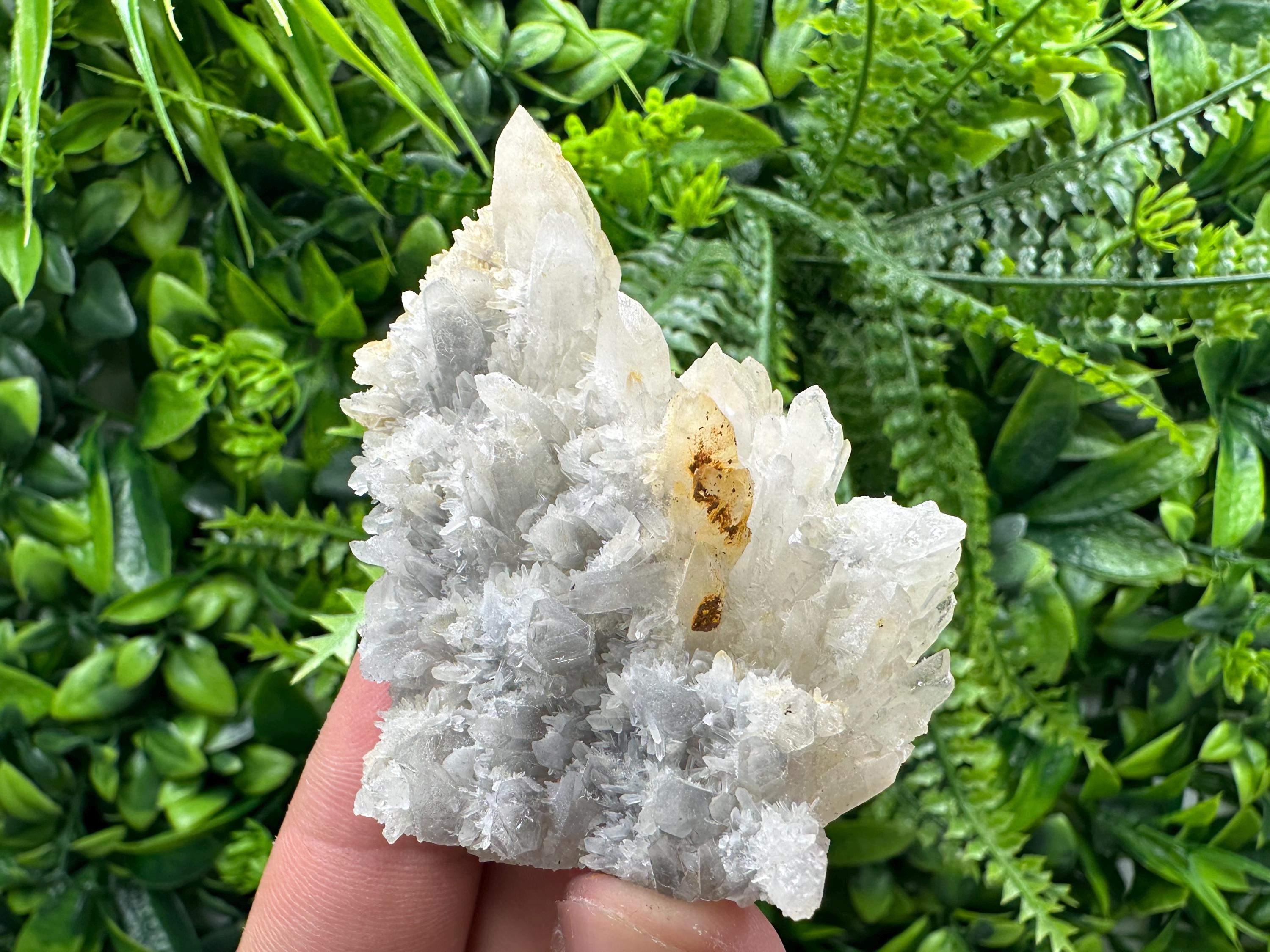 Limonite Coated Quartz Crystal: Natural Mineral Home Decor