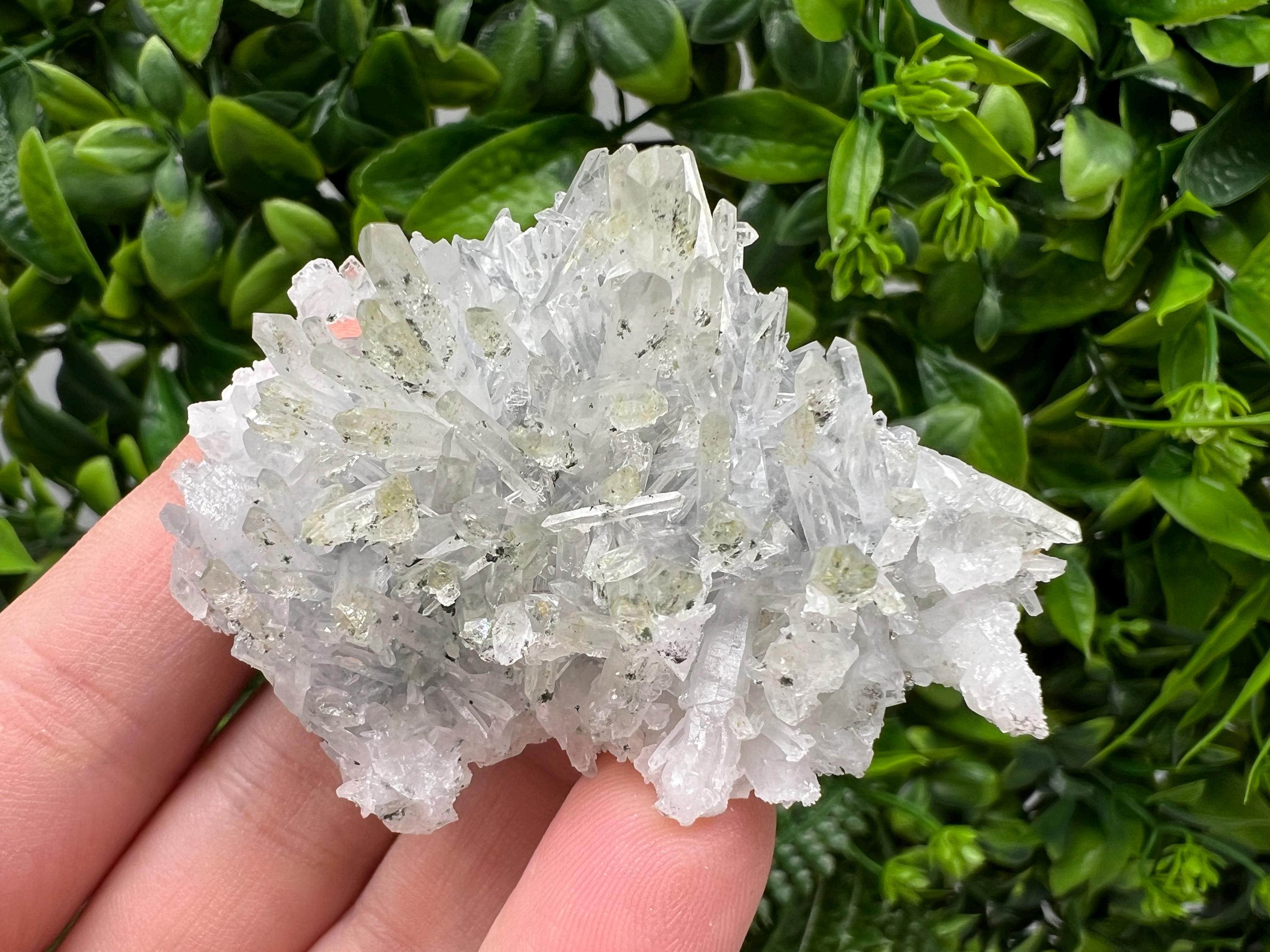 Lovely specimen Green Quartz inclusions Chlorite and Sphalerite/ Natural minerals/ Souvenir crystal gift minerals famous 9th September/Madan
