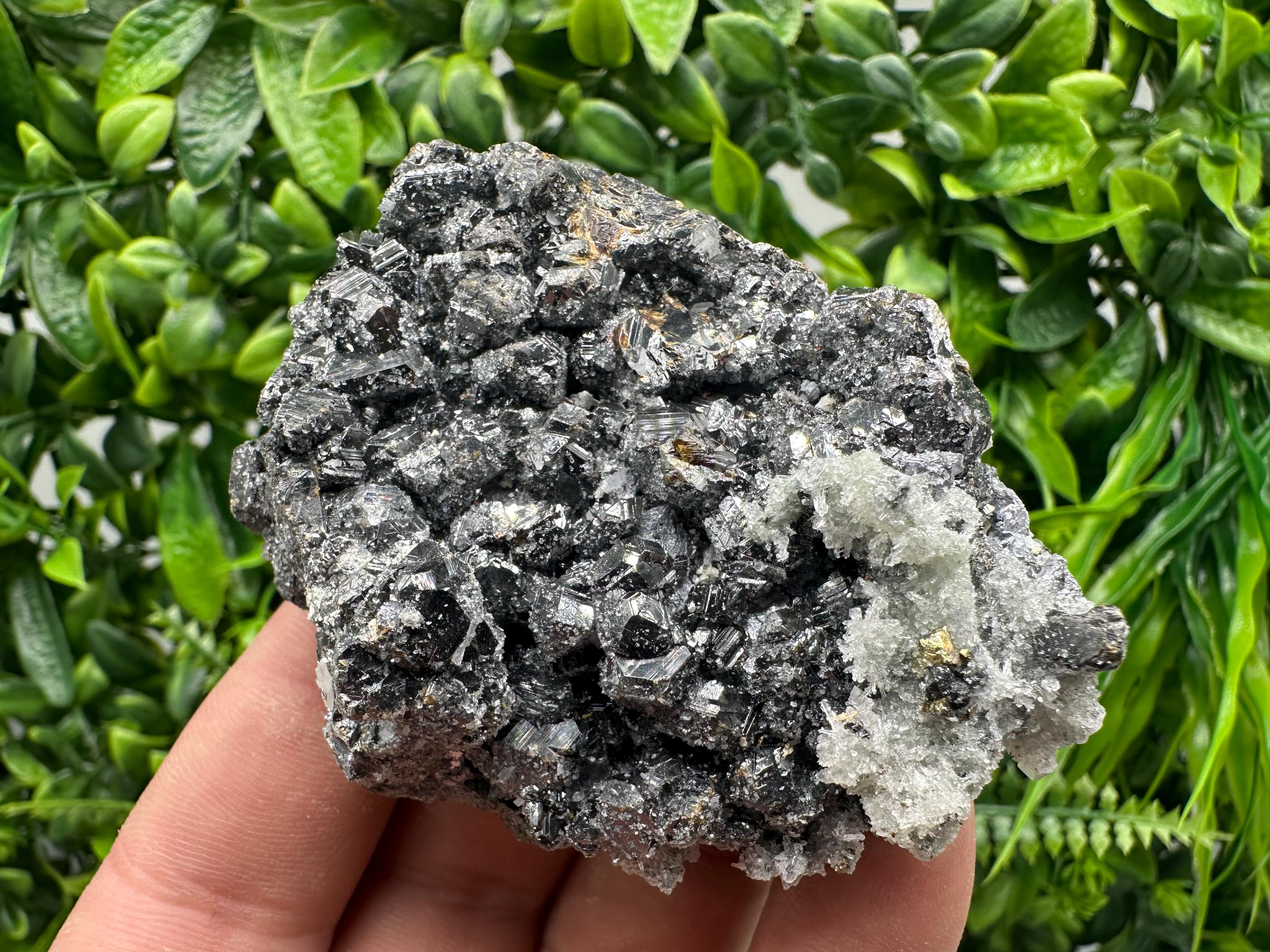 Sphalerite on Green Quartz, Madan Bulgaria, Mineral Specimen