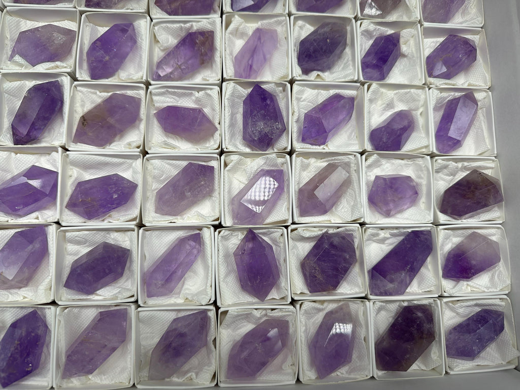 Brazilian Amethyst Point, Cathedral Crystal, Deep Purple,Double sprouted
