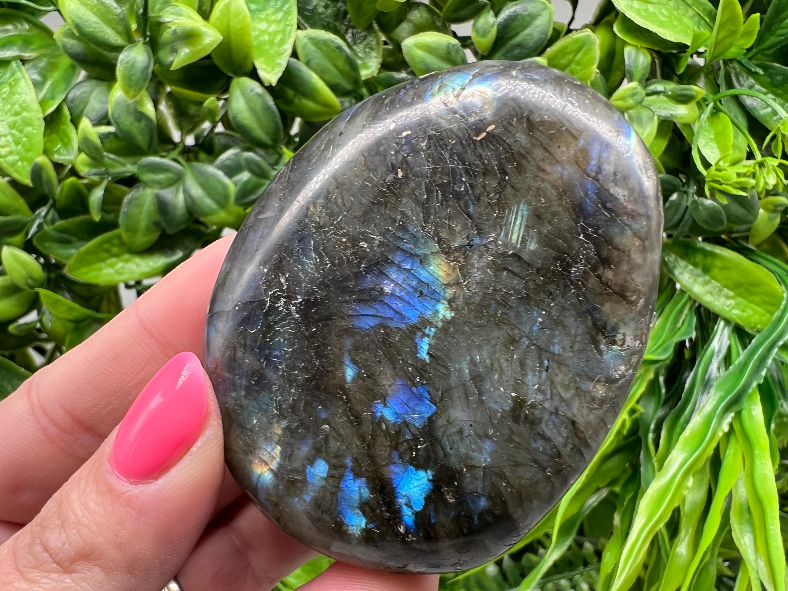 Polished Labradorite Stone: Multifire Crystal Decor Slab, Rainbow Sheen
