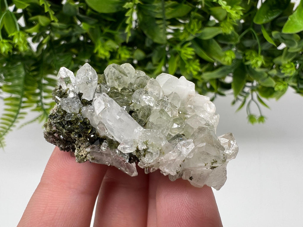 LARGE, Green Epidote with Quartz Crystals - Extremely Sparkly with Rainbows,souvenirs collection stone,gift,decor, Eastern Anatolian, Turkey
