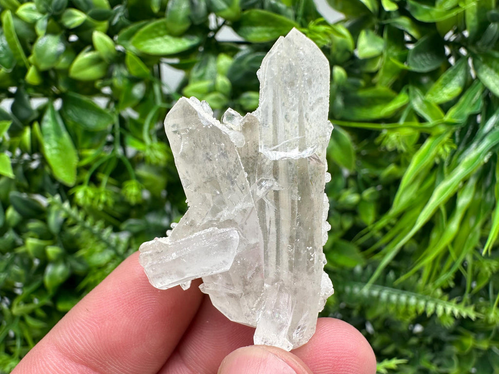 Calcite on Quartz Crystal: Borieva Mine, Bulgaria