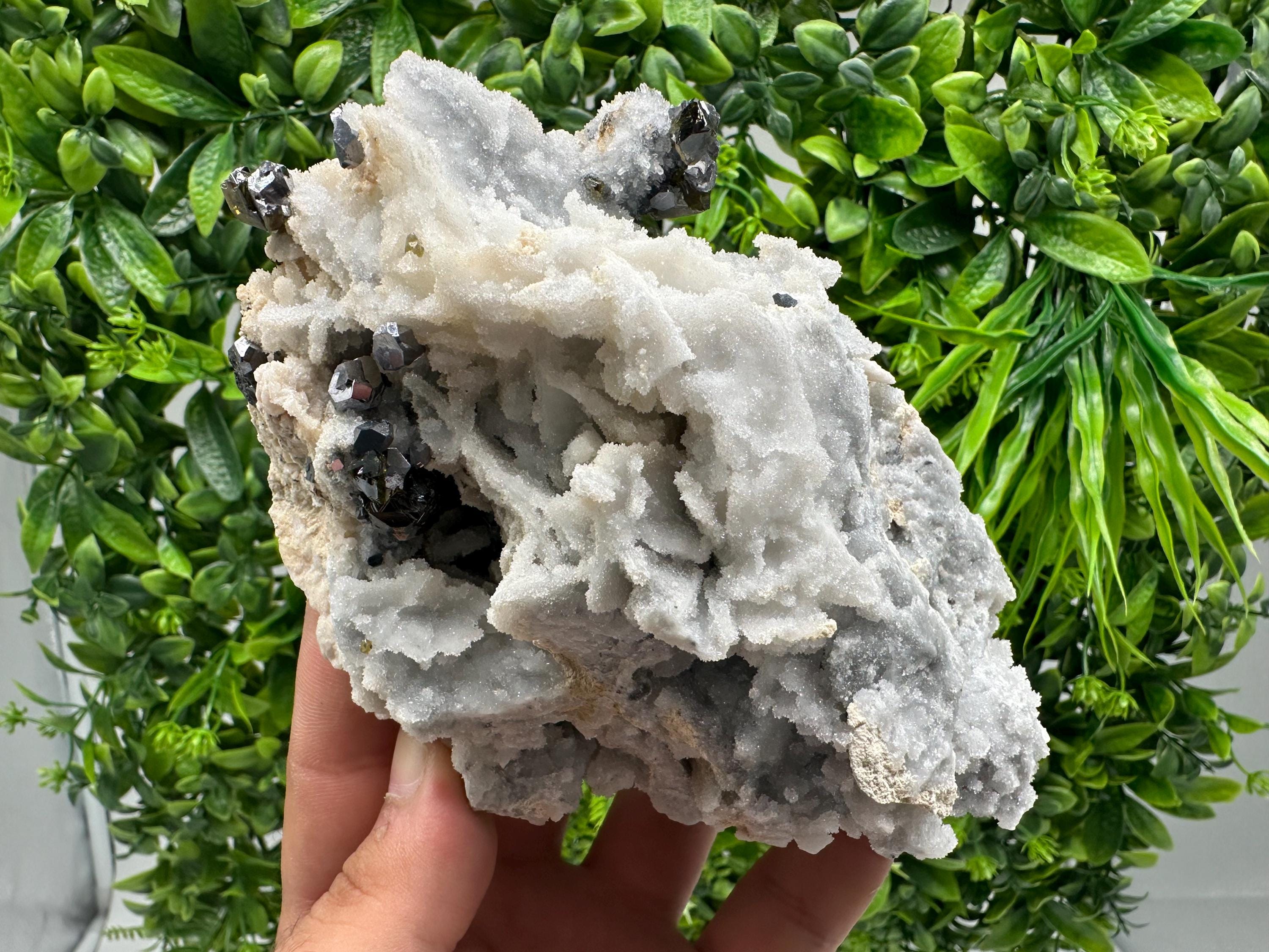 Collection Mirror Galena,GEMY Cleiopfane on Chalcedony,From Krushev dol mine,Madan,Bulgaria,Natural,collection mineral specimen,rare crystal
