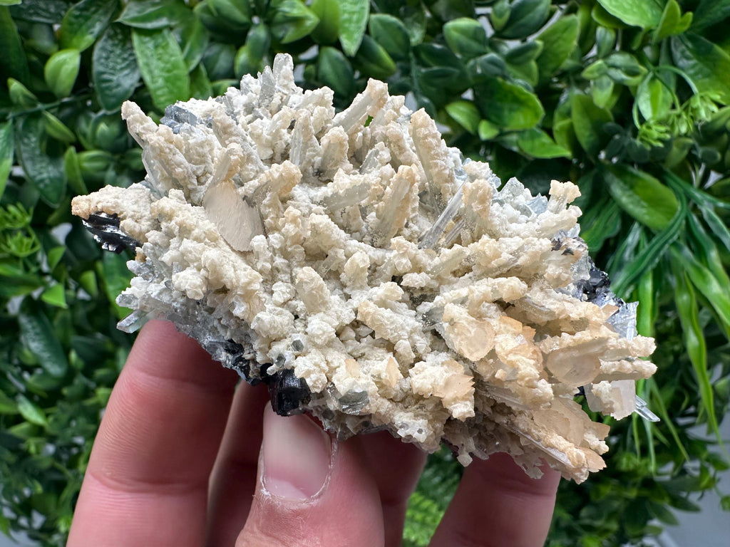 Quartz with Calcite Cluster: Krushev Dol Mine, Bulgaria