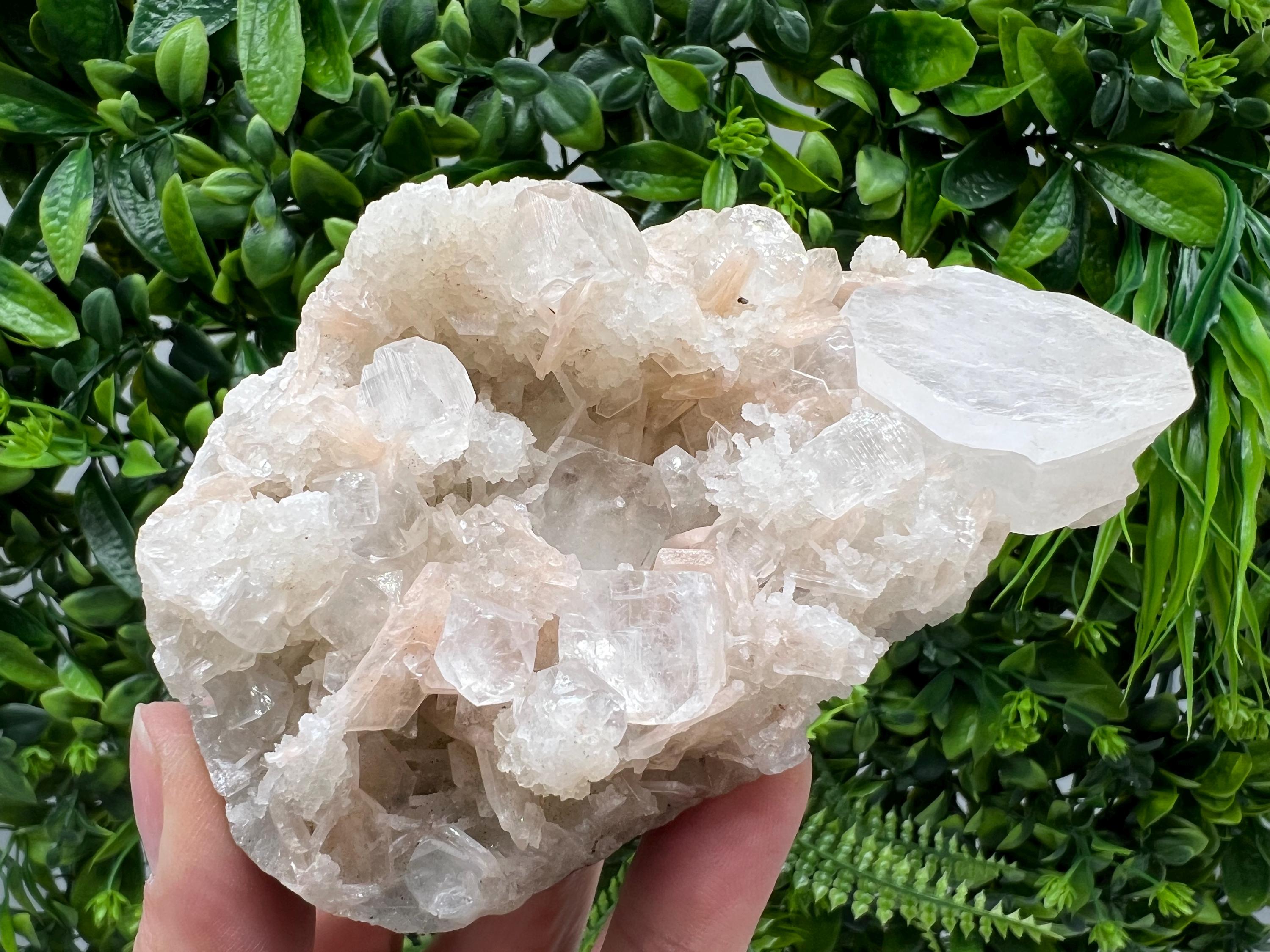 Apophyllite Stilbite on Chalcedony, Natural Mineral Specimen, India