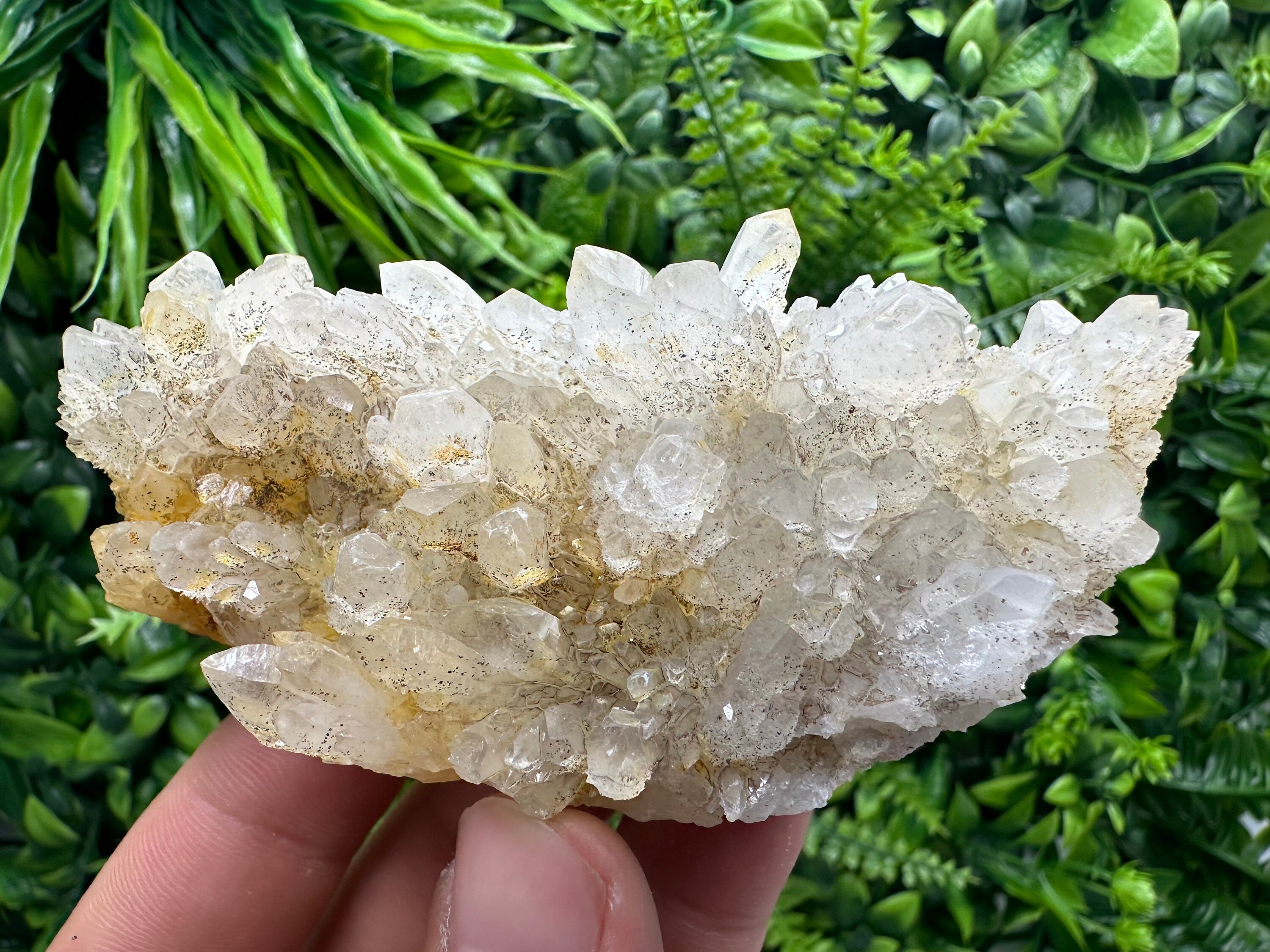 Transparent Quartz Cluster with Mineral Inclusions, Bulgaria