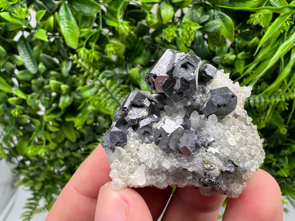 Galena on Chalcedony, Krushev Dol Mine, Bulgaria