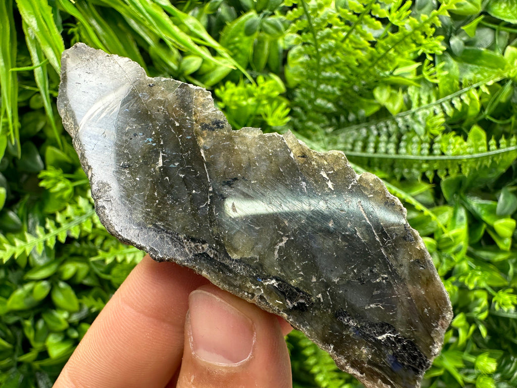 Polished Multifire Labradorite Slab: Raw Crystal Decor