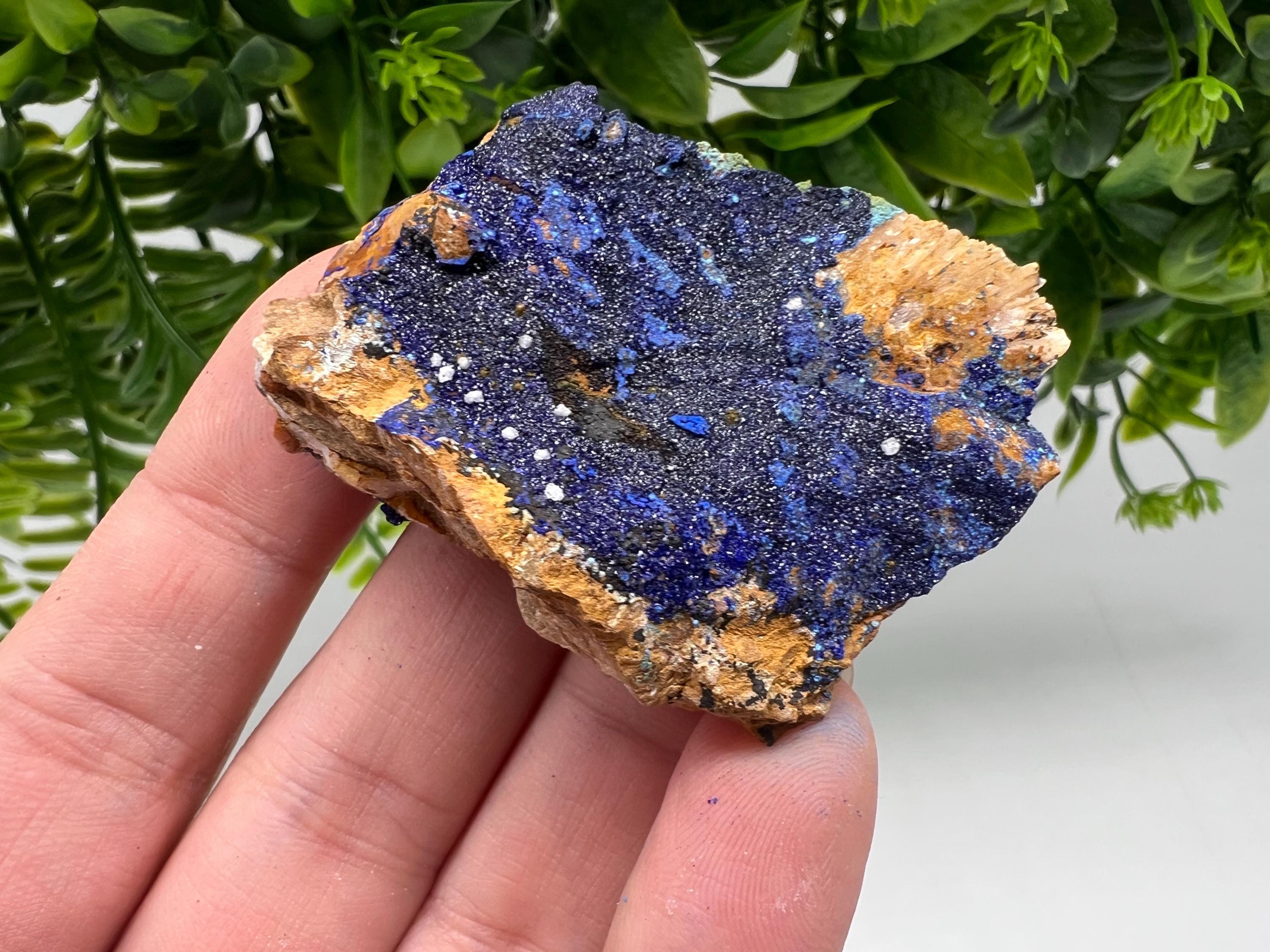 Azurite Malachite Mineral Specimen: Moroccan Blue-Green Crystal, Collector Stone
