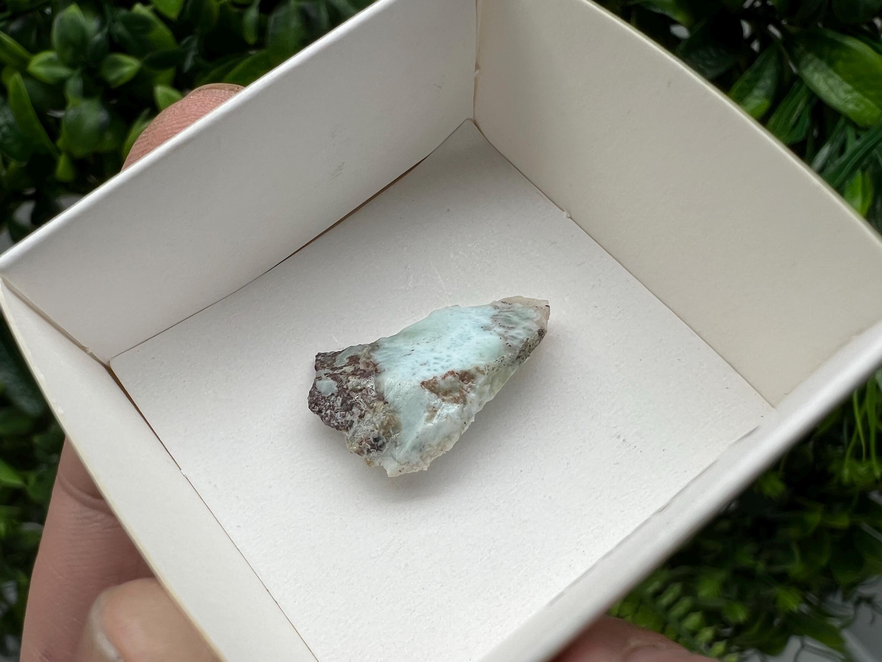 Rare Raw Larimar Specimen: Dominican Republic Crystal (25/15mm)