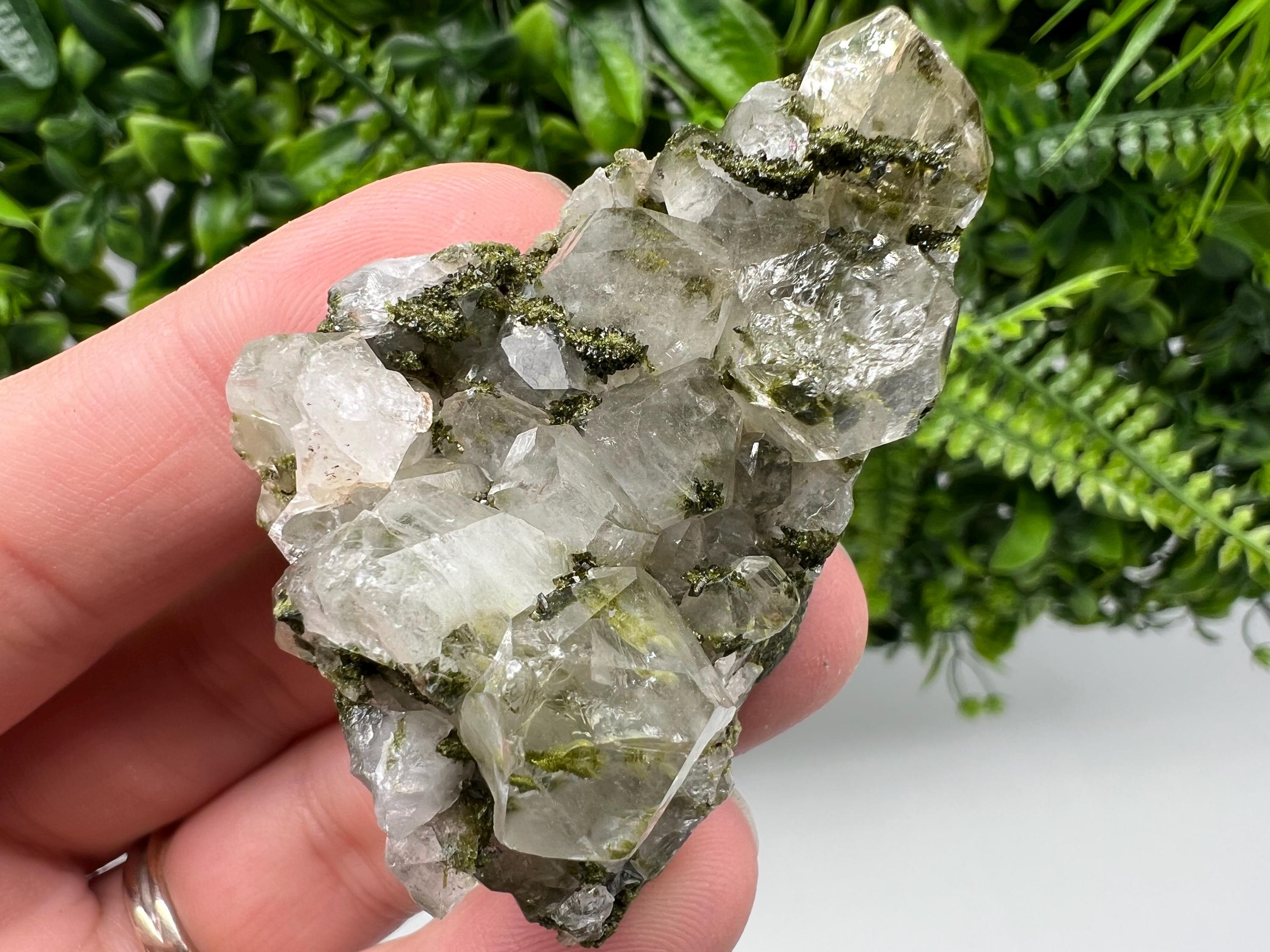Epidote with Quartz Mineral Specimen, Hakkari Turkey