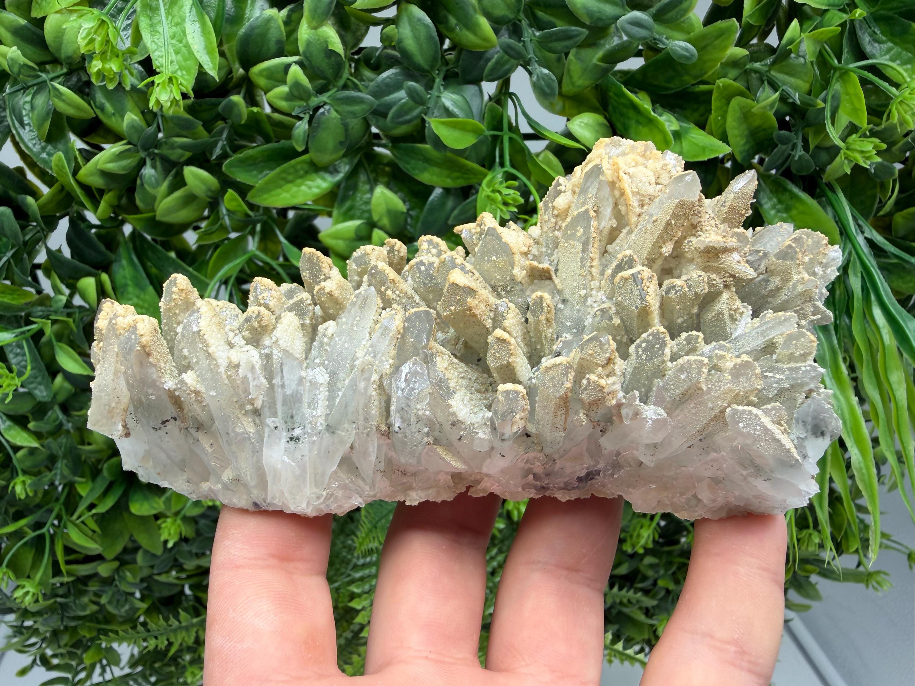 Stunning Transparent Quartz on Chlorite Matrix white Calcite from Borieva mine,Madan,Bulgaria,collection mineral specimen,home decor,gift