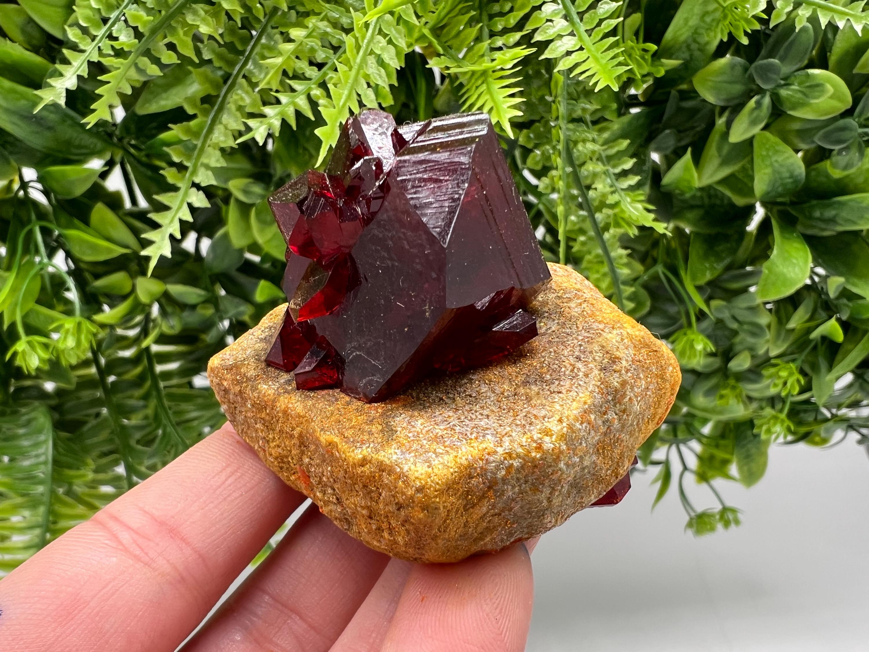 XXL Lab Grown Pruskite Ruby Crystal on Matrix