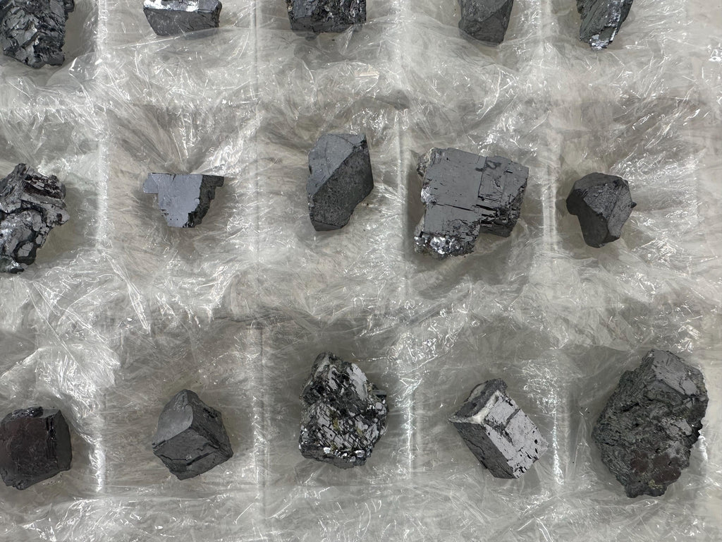Shiny Galena Cluster Chunks: Madan Bulgaria Minerals (Set of 15)