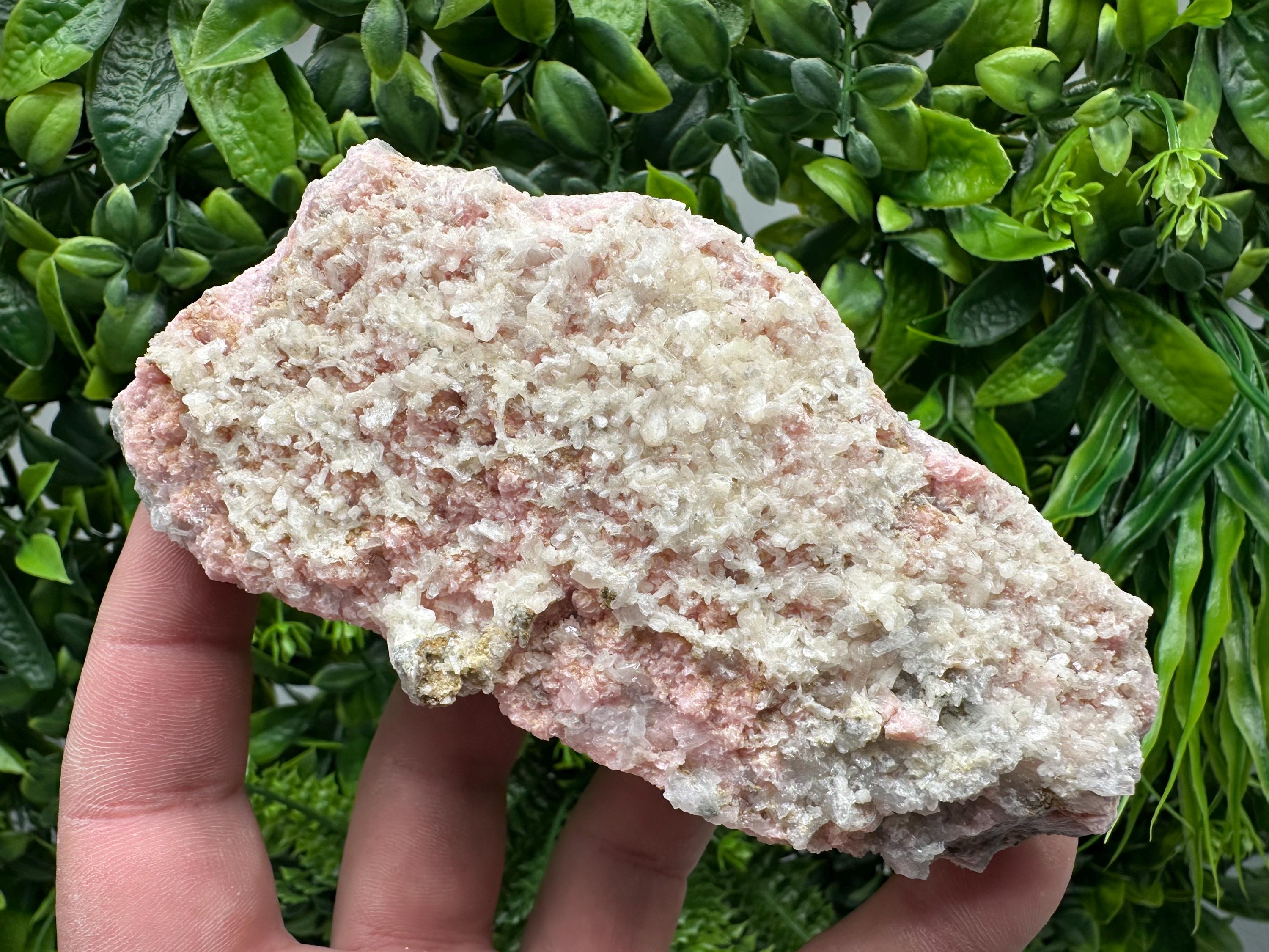 Rhodochrosite on Quartz, Starnica Mine Mineral Specimen