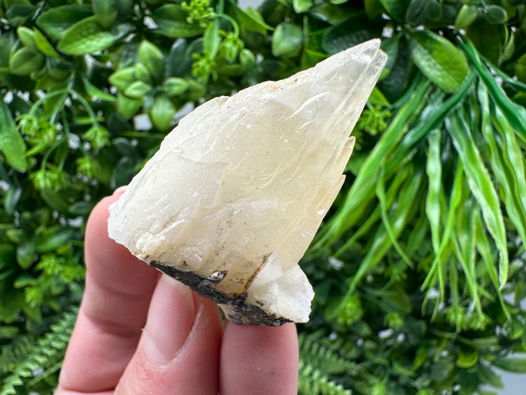 Calcite on Green Quartz: Laki Bulgaria Healing Crystal