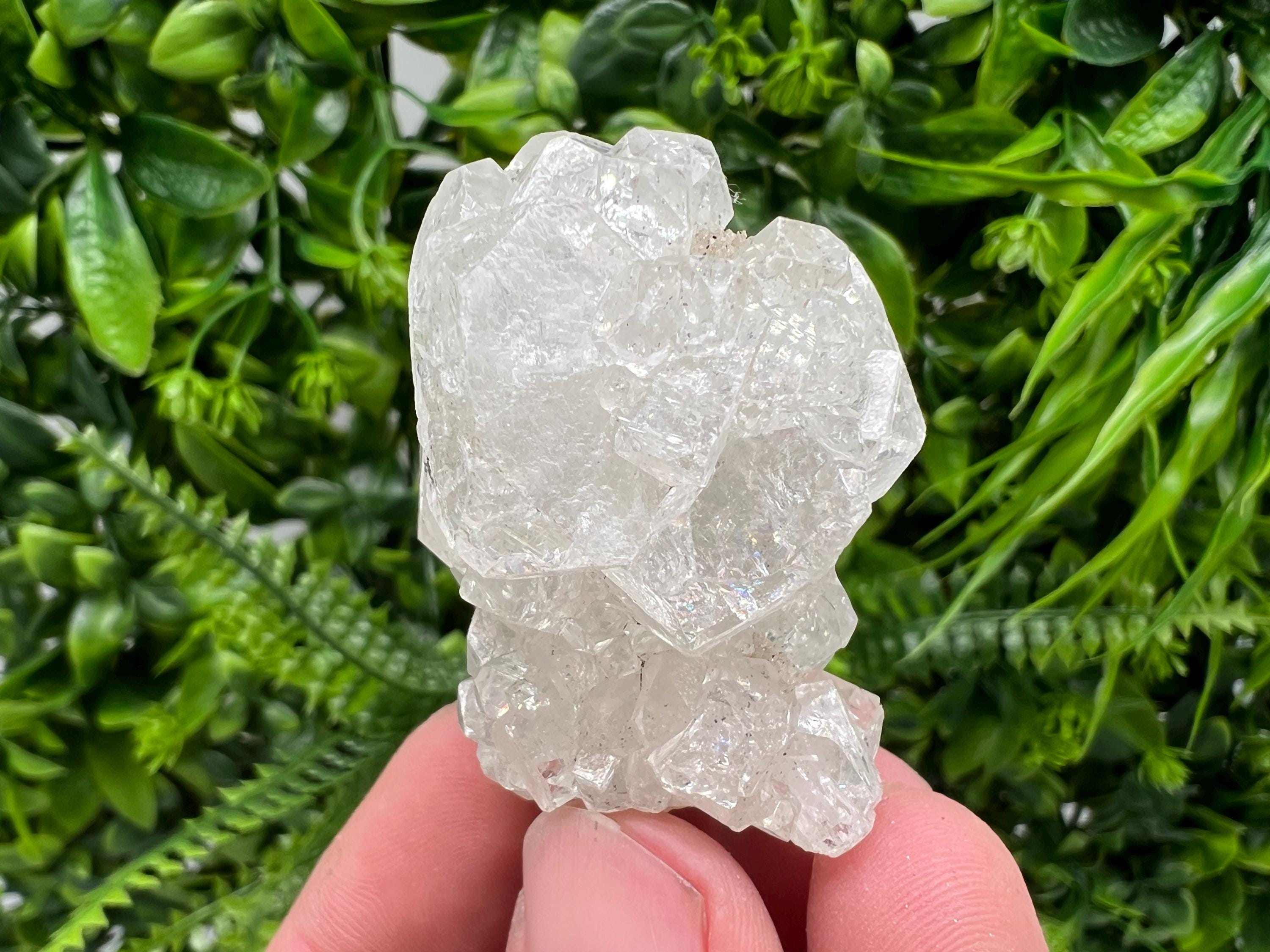 Transparent Apophyllite on Chalcedony, Natural Crystal Specimen, India