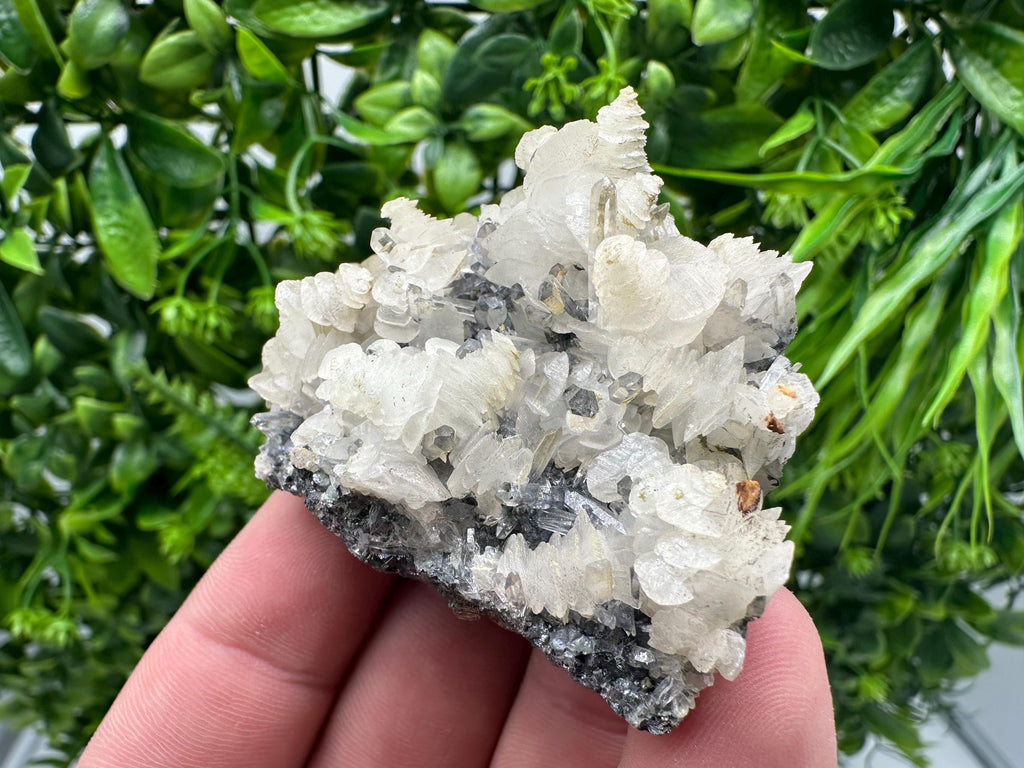 Quartz with Calcite and Chlorite: Borieva Mine Crystal Souvenir