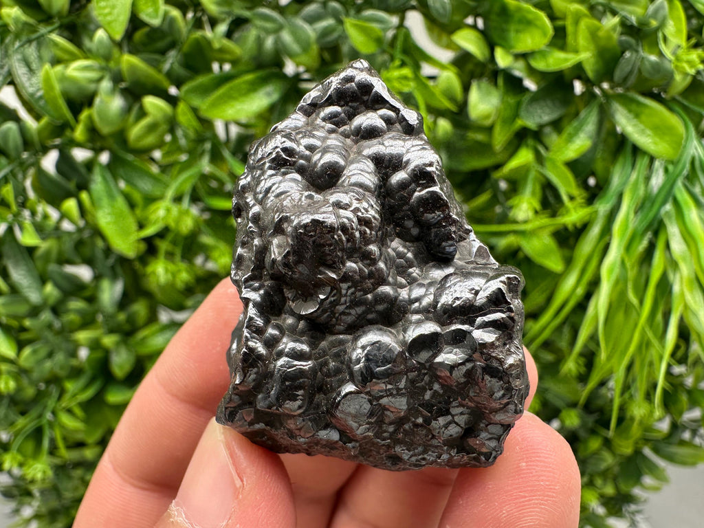 Botryoidal Black Hematite Specimen: Moroccan Crystal for Reiki Chakra
