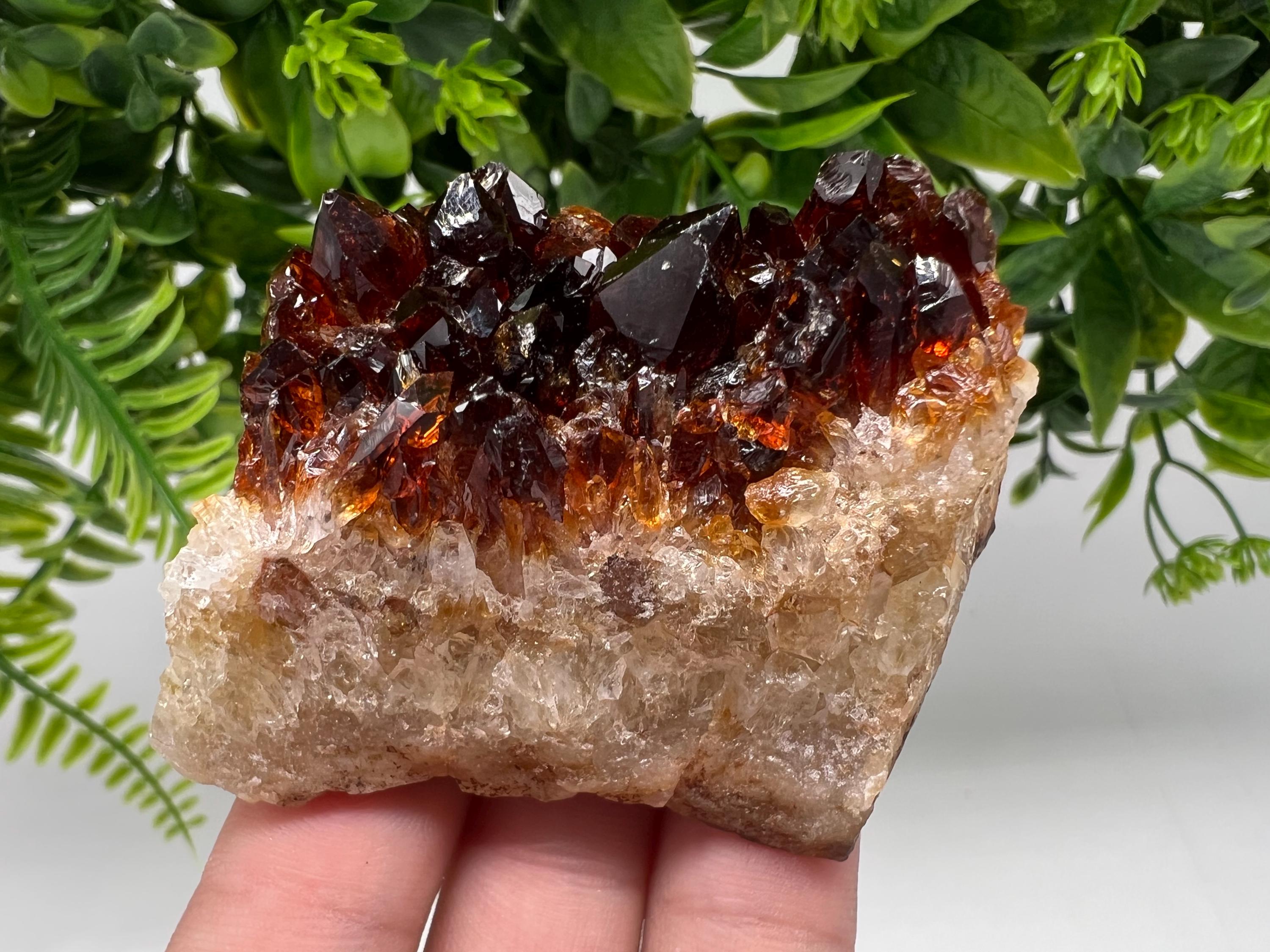 Citrine Crystal Cluster with Hematite Inclusions - Brazil