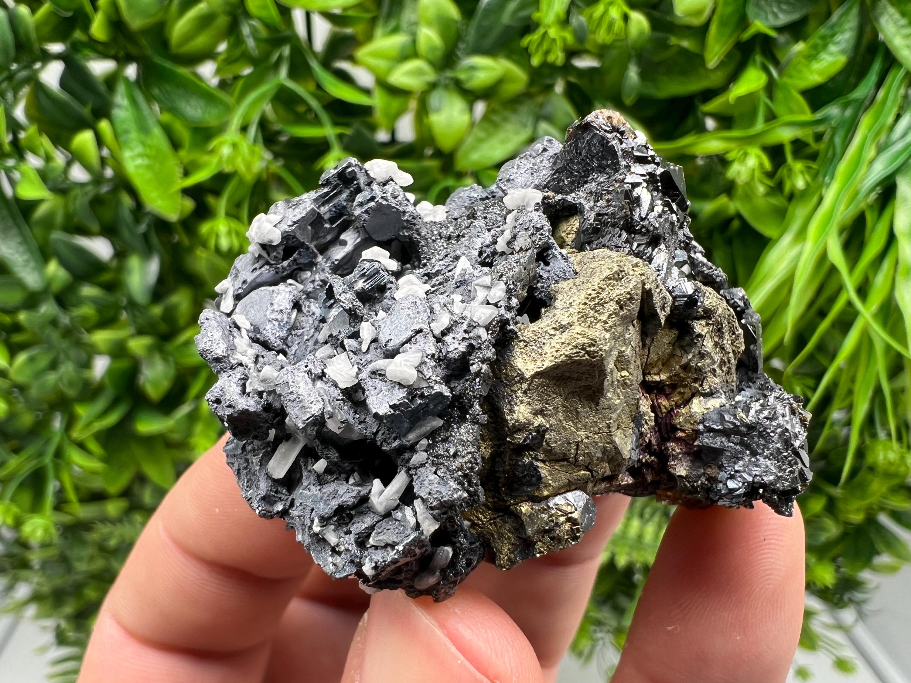 Aesthetic Natural shiny Galena whit Siderite and Quartz from 9 th September mine,Bulgaria,collection specimen,rare galena,Galena cluster