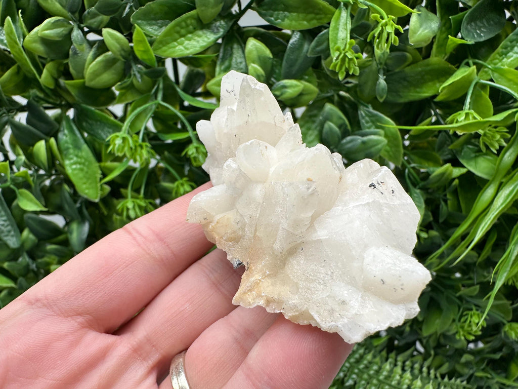 Calcite on Green Quartz: Laki Bulgaria Healing Crystal