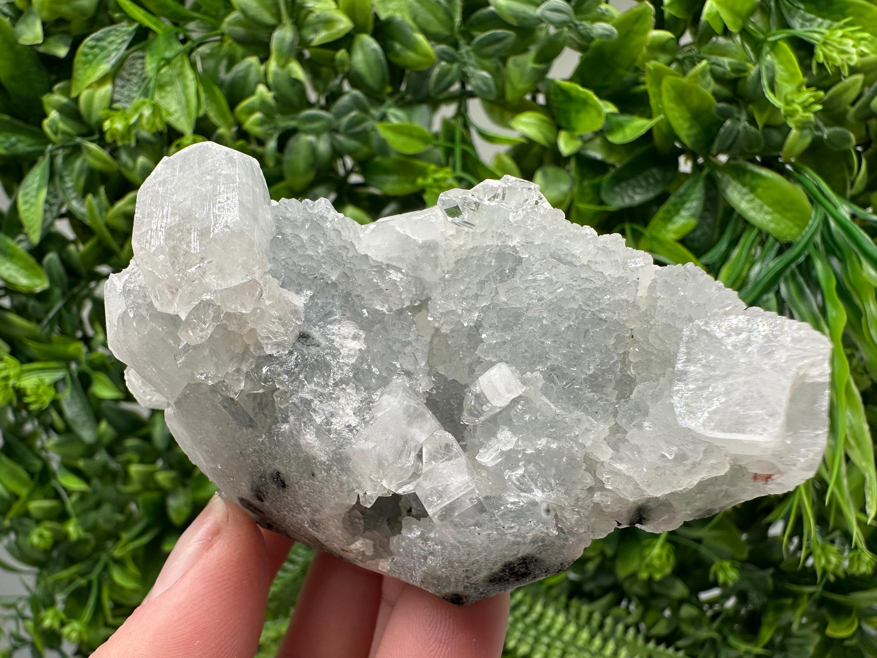 Apophyllite on Chalcedony Specimen: India Minerals, Crystal Collection