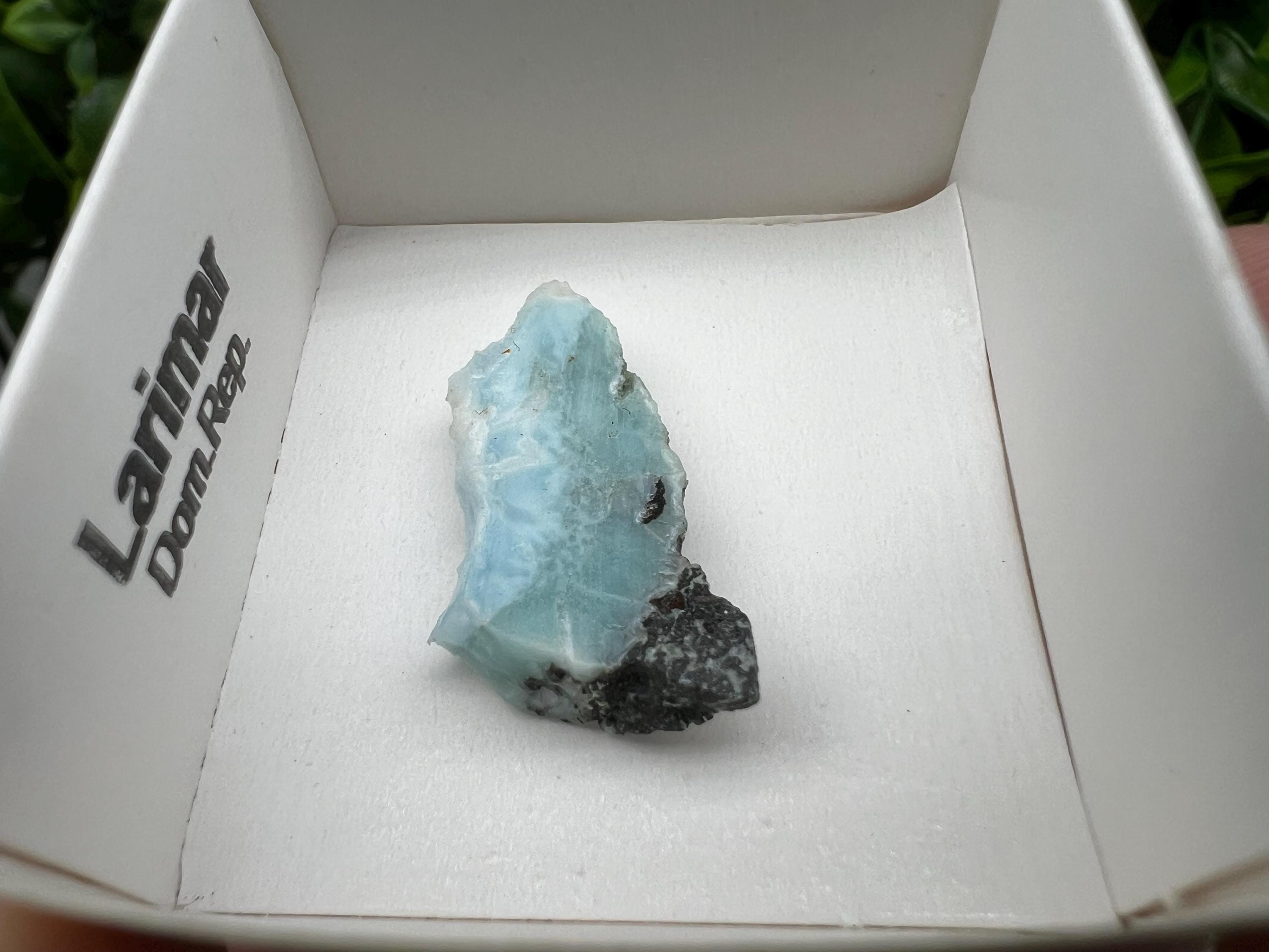 Rare Raw Larimar Specimen: Dominican Republic Crystal (25/15mm)