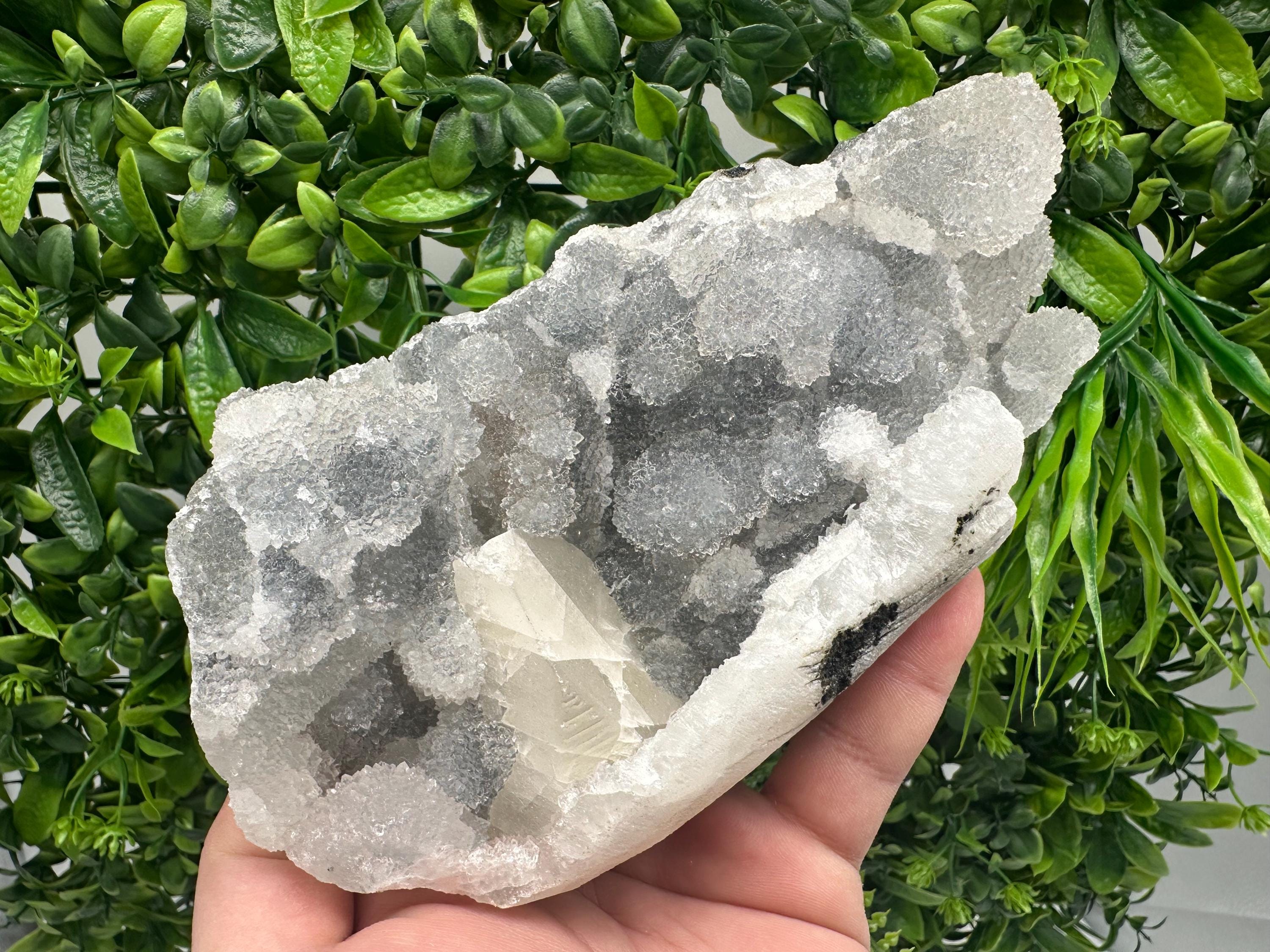 Transparent Apophyllite on Chalcedony, India Mineral Specimen