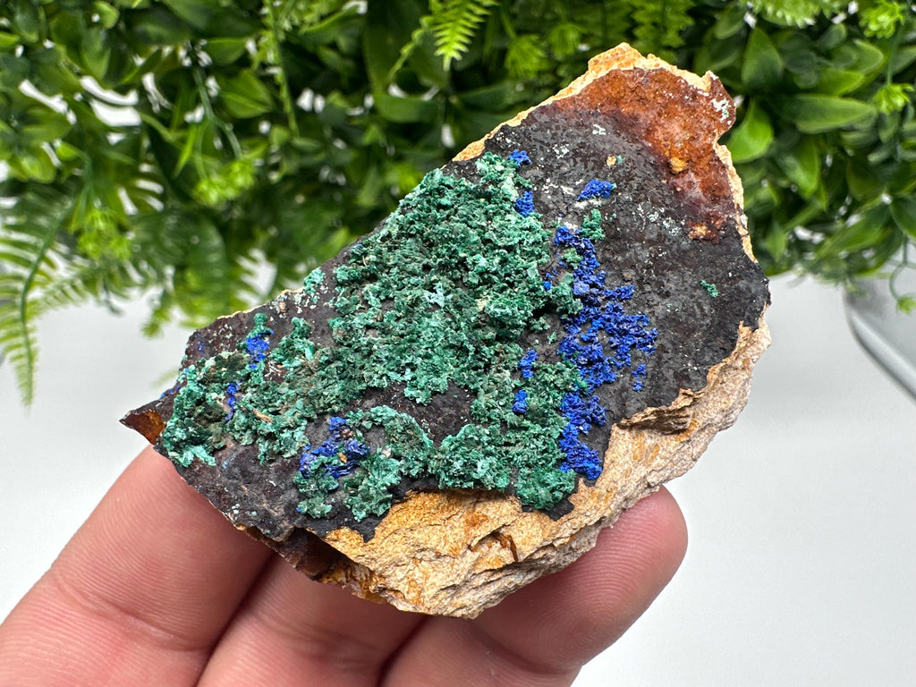 Moroccan Azurite Malachite Specimen: Rare Crystal Mineral Decor