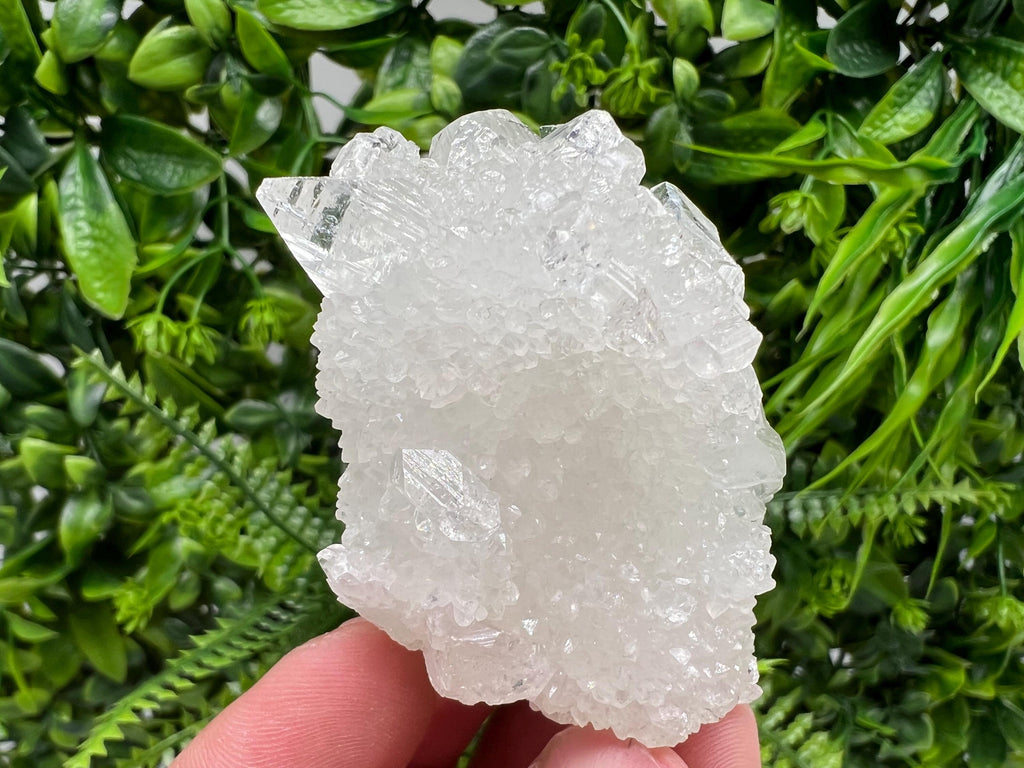 Transparent Apophyllite on Chalcedony, Natural Crystal Specimen, India Minerals