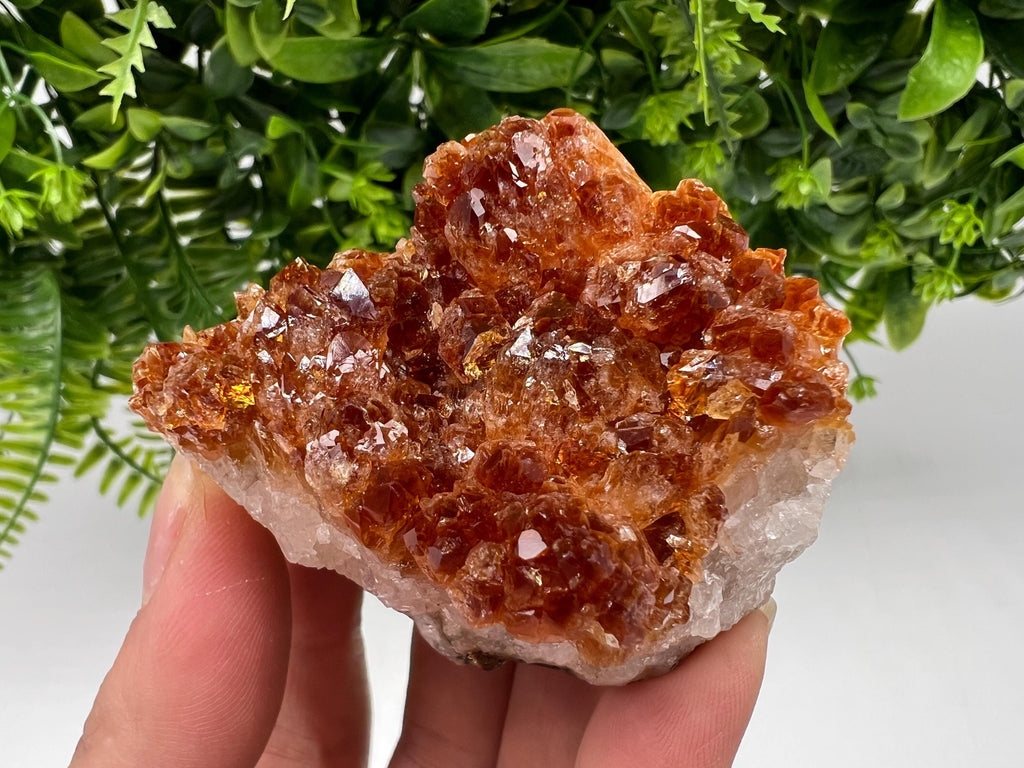 Citrine Crystal with Hematite Inclusions: Natural Phantom Cluster