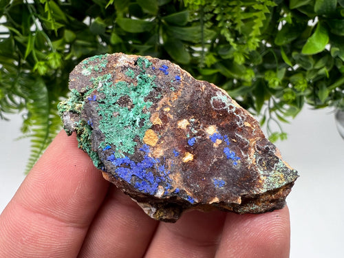 Azurite Malachite Mineral Specimen, Moroccan Crystal Collection