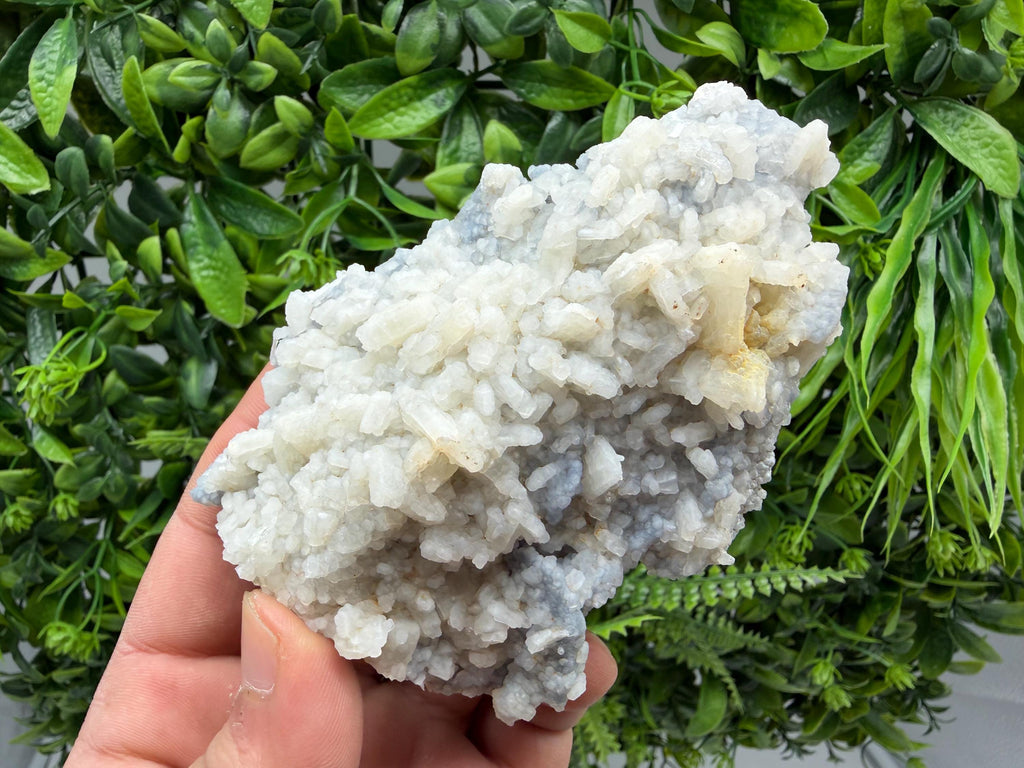 Rare Fluorescent Calcite after Barite on Chalcedony - Androvo Mine, Bulgaria