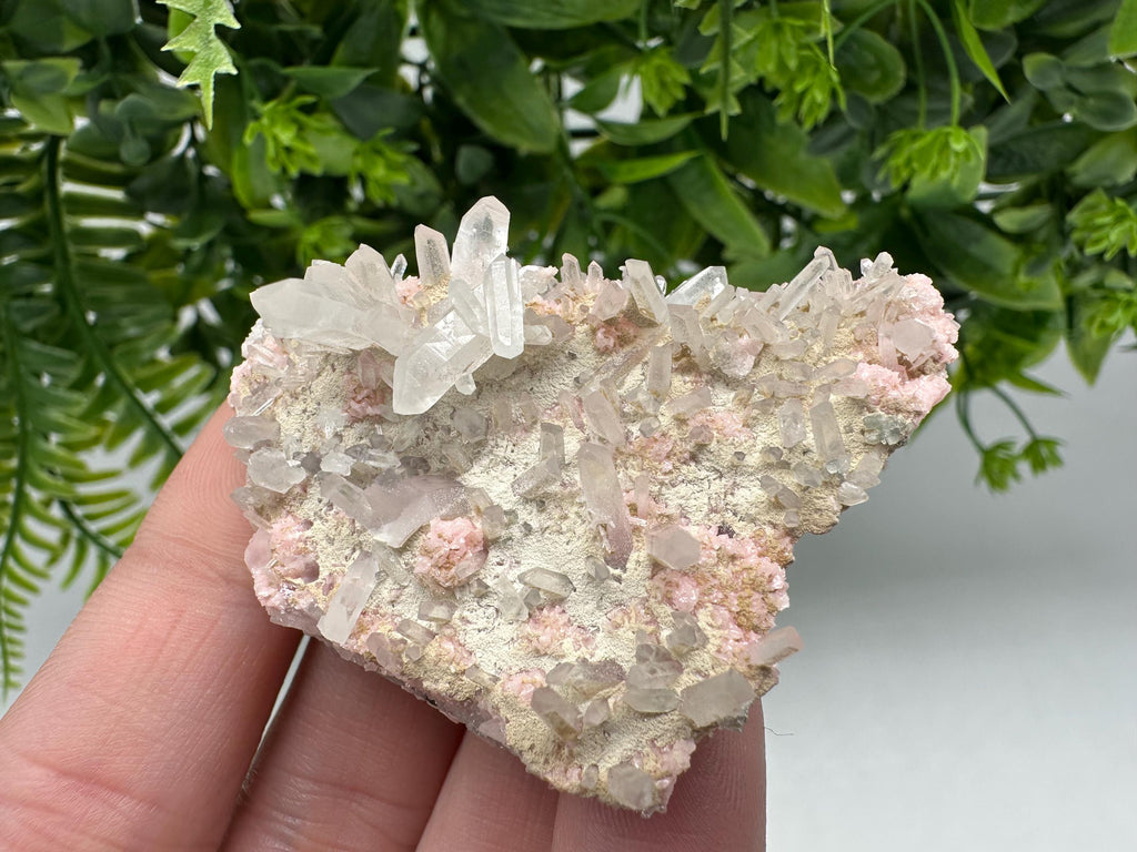 Rhodochrosite with Quartz Crystals, Starnica Mine, Bulgaria