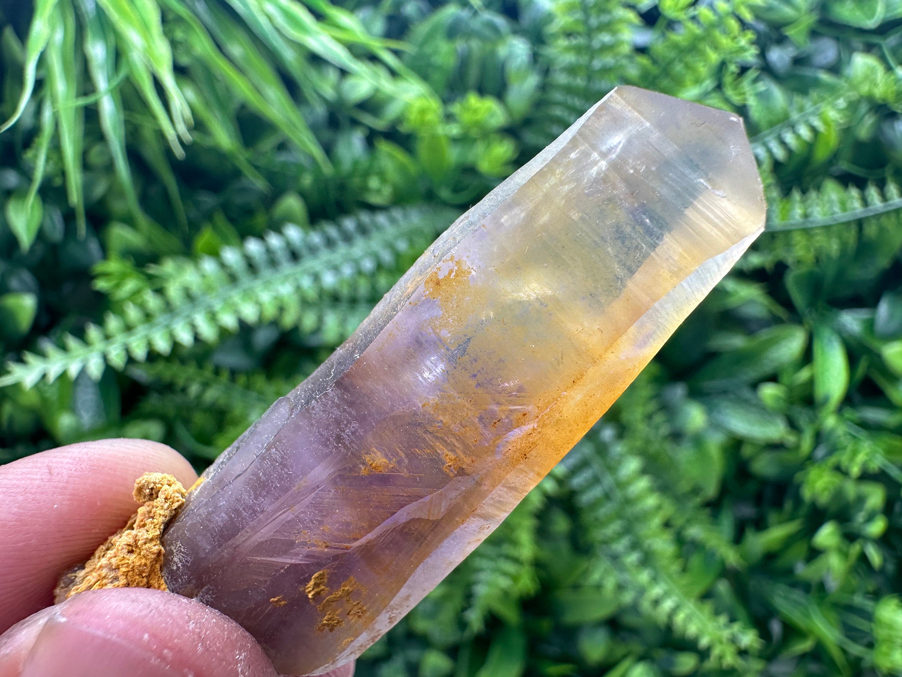 Phantom Amethyst Crystal with Cerusite, Bulgaria Mineral Specimen