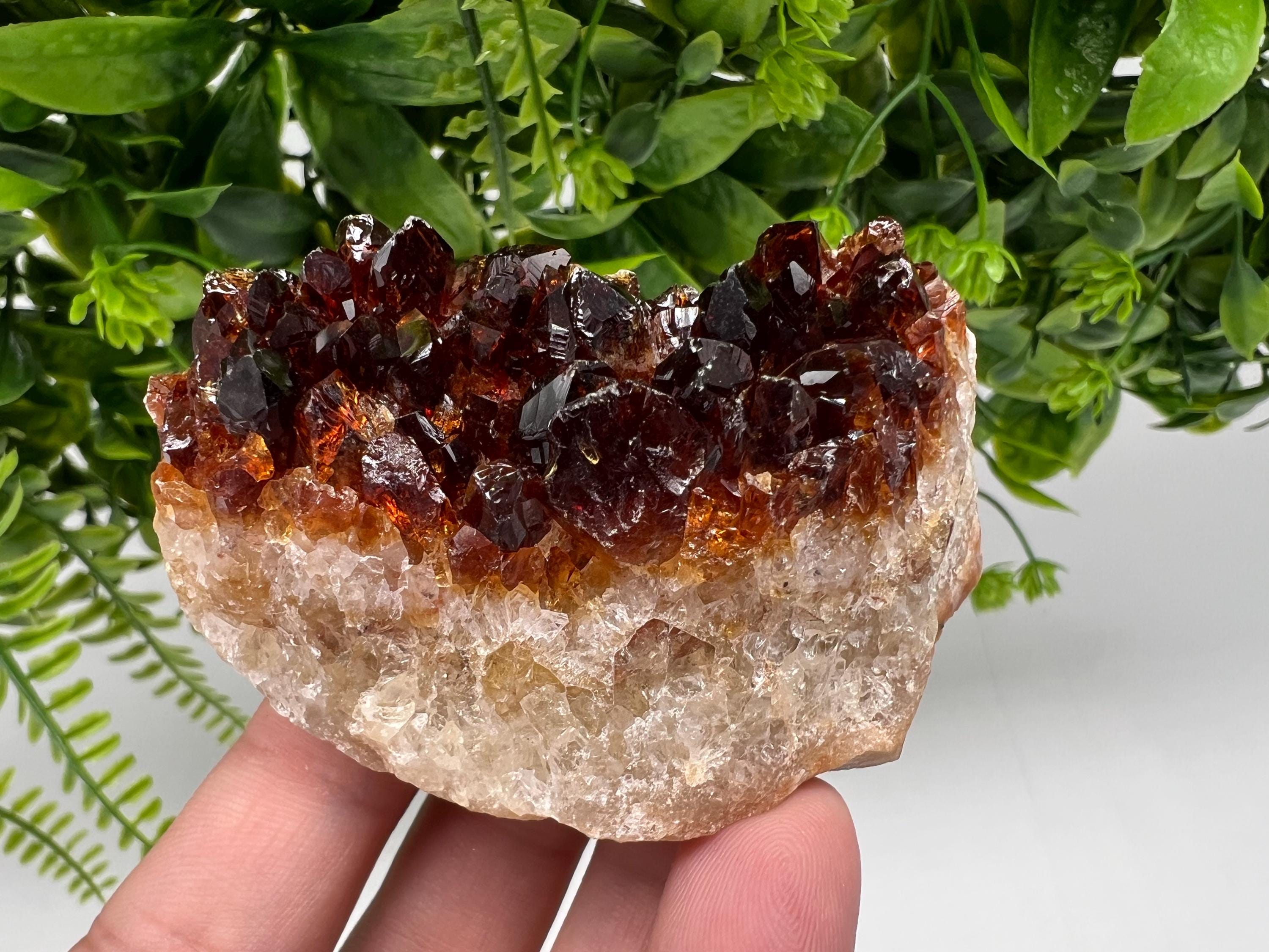 Citrine Crystal Cluster with Hematite Inclusions, Brazil Mineral Stone