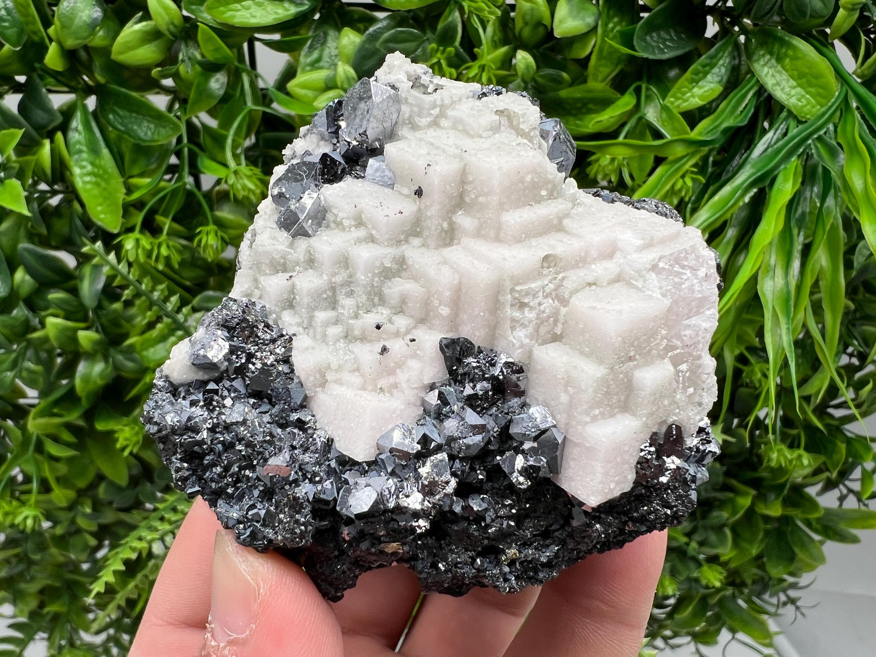 Stunning Shpinel Galena on Sphalerite,Calcite from Borieva mine,Madan,Bulgaria,Natural,collectible mineral specimen,home decor,collectible’s