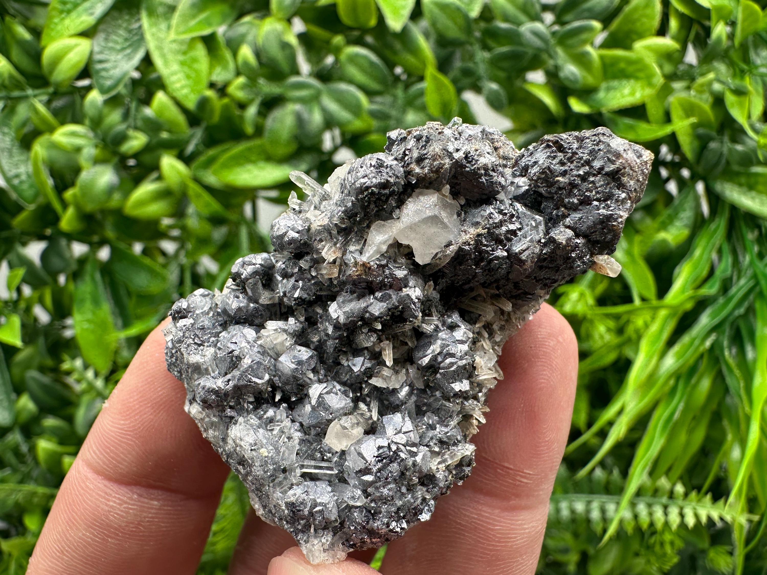 Galena with Quartz and Calcite, Borieva Mine Mineral Specimen