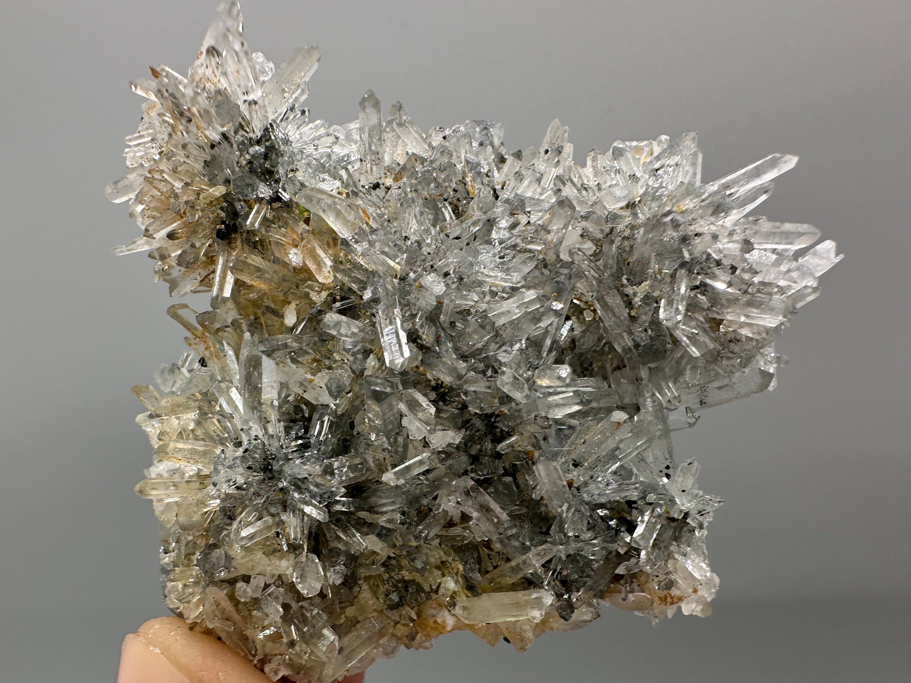 Pyrite Sphalerite on Quartz Micro Crystal Cluster - Borieva Bulgaria