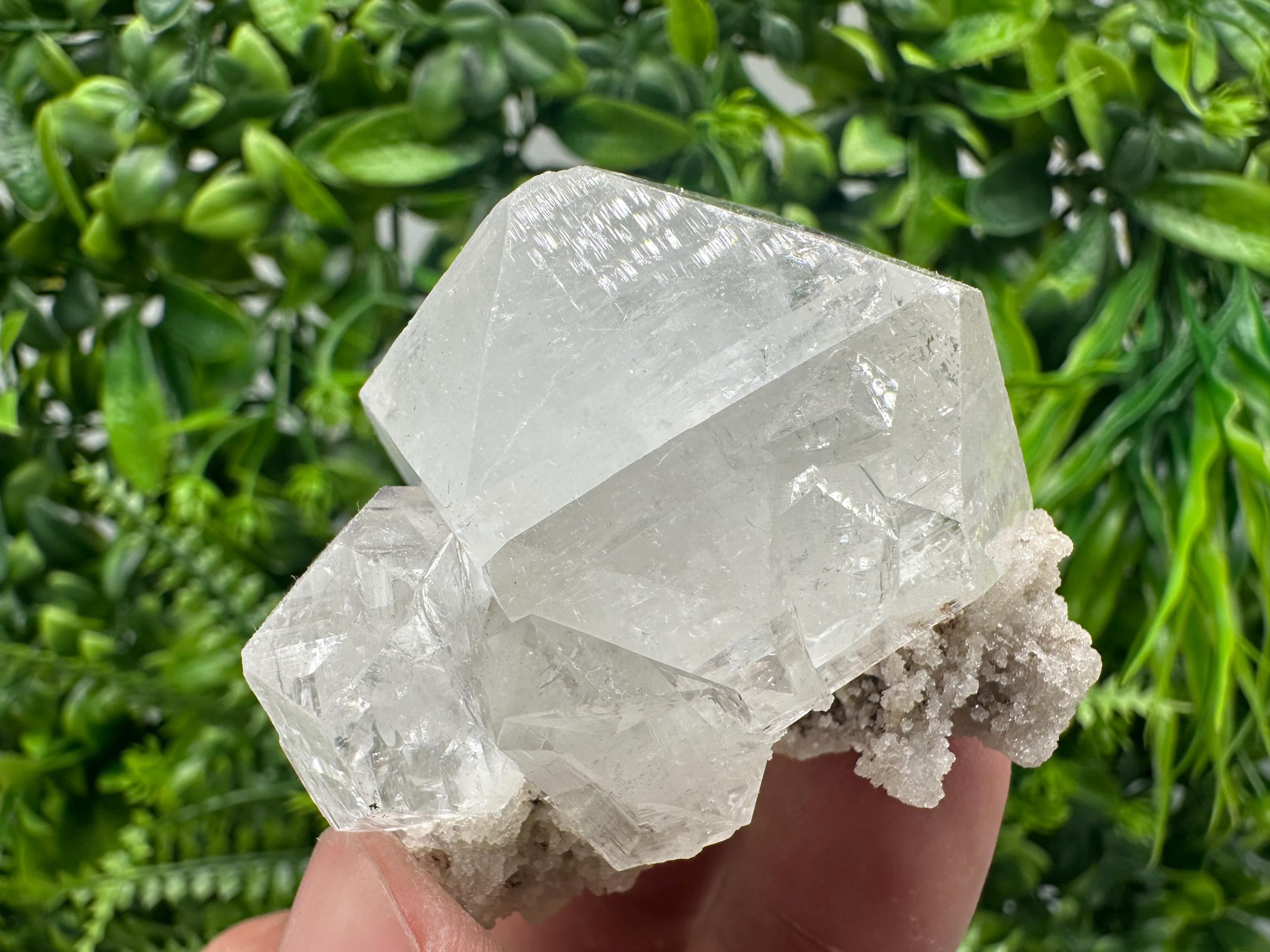 Apophyllite Stilbite on Chalcedony Specimen, India Crystal