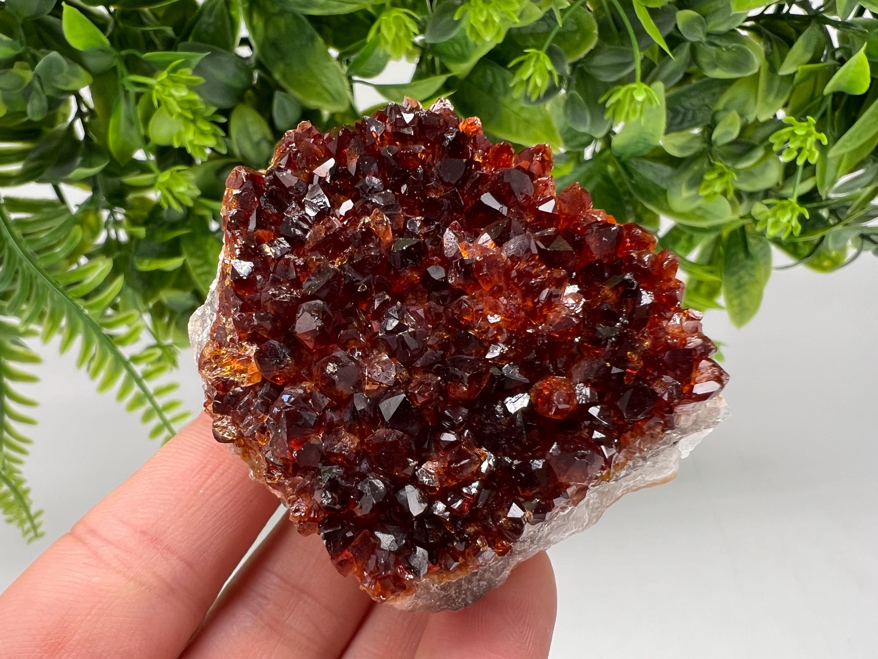 Citrine Crystal with Hematite Inclusions: Natural Phantom Cluster