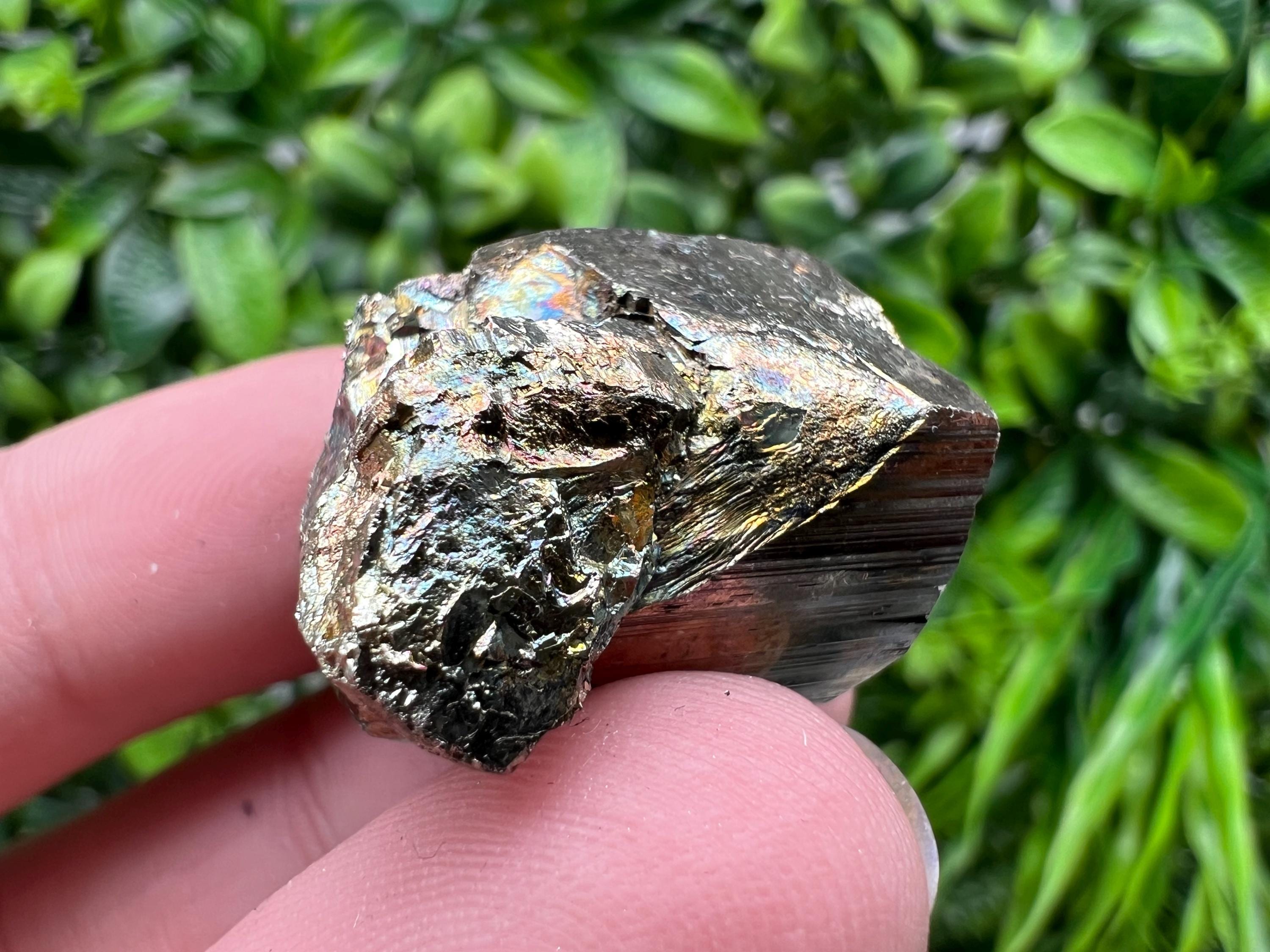 Rainbow Pyrite with Calcite, Natural Crystal Mineral Souvenir
