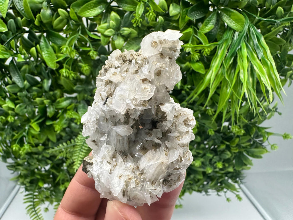 Quartz Crystal with Calcite and Chlorite: Borieva Mine, Bulgaria